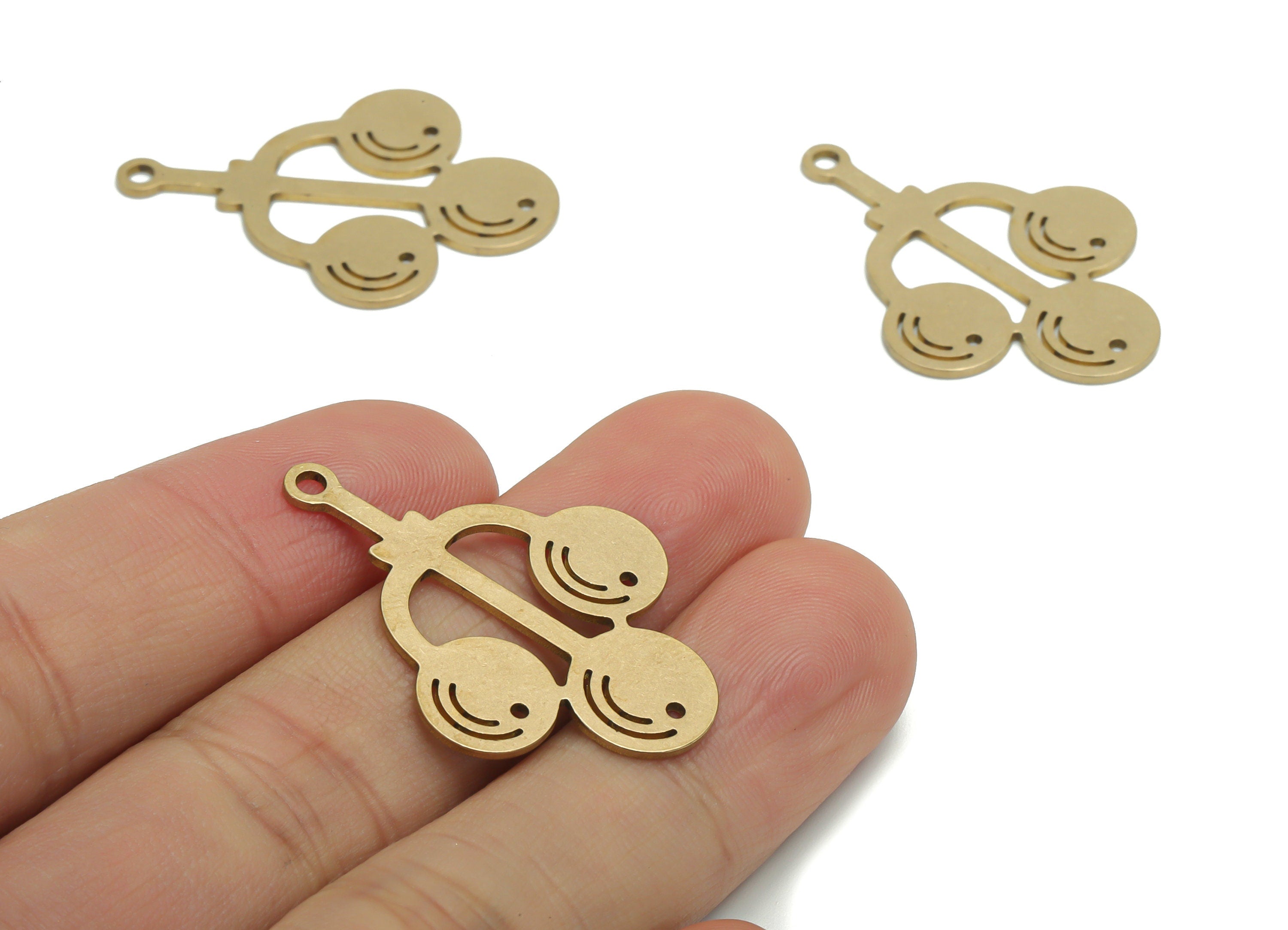 Brass Lollipop Earring Charms - Raw Brass Industrial Lamp Rounds Pendant - DIY Jewelry Making Supplies - 34.86x24.44x0.86mm - PPA1859 - DOMEDBAZAAR