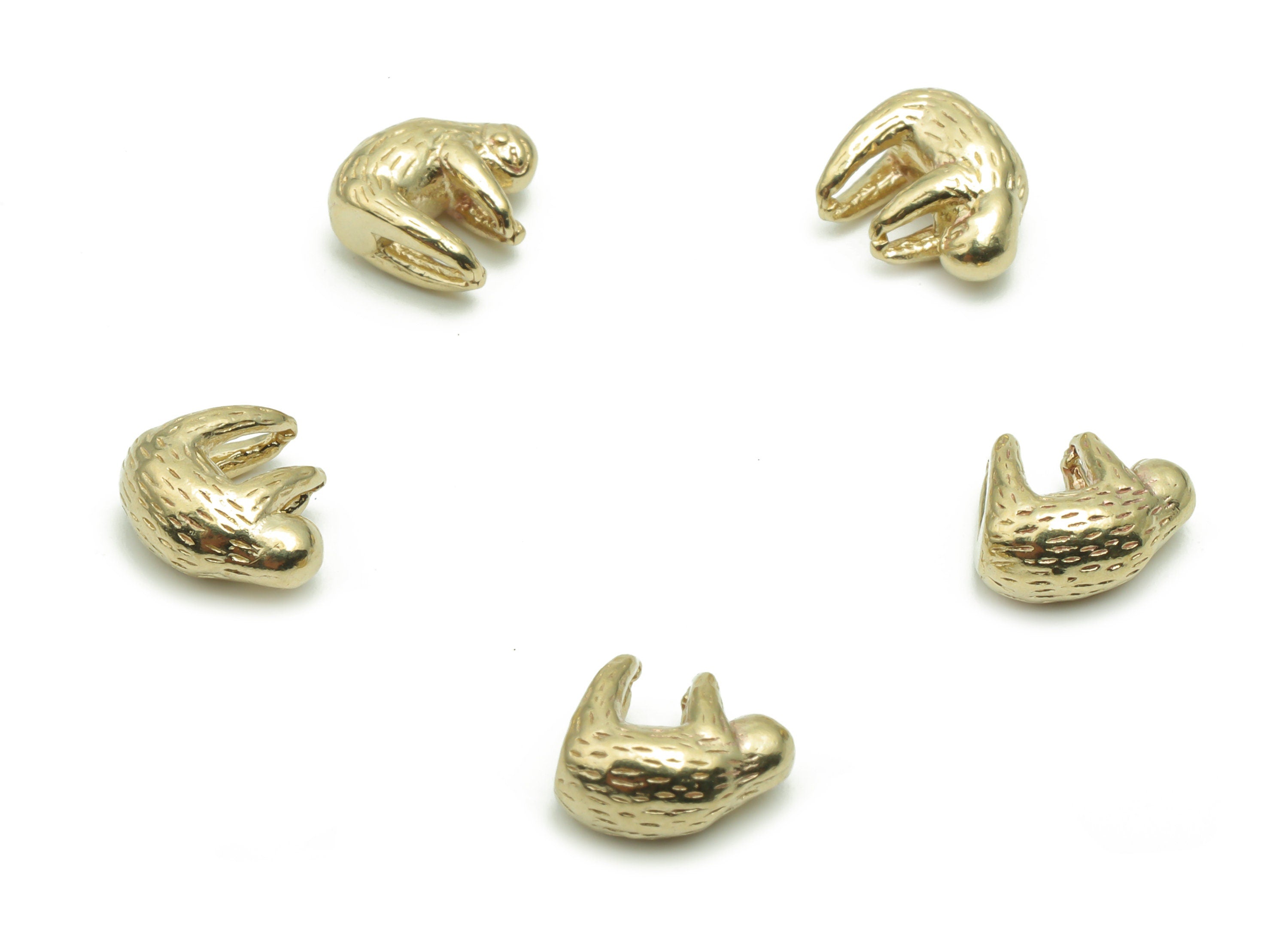 Brass Texture Monkey Earring Connector - Raw Brass Monkey Figure Charms and Pendant - Jewelry Making Supplies - 9.46x7.94x4.42mm - PP5026 - DOMEDBAZAAR