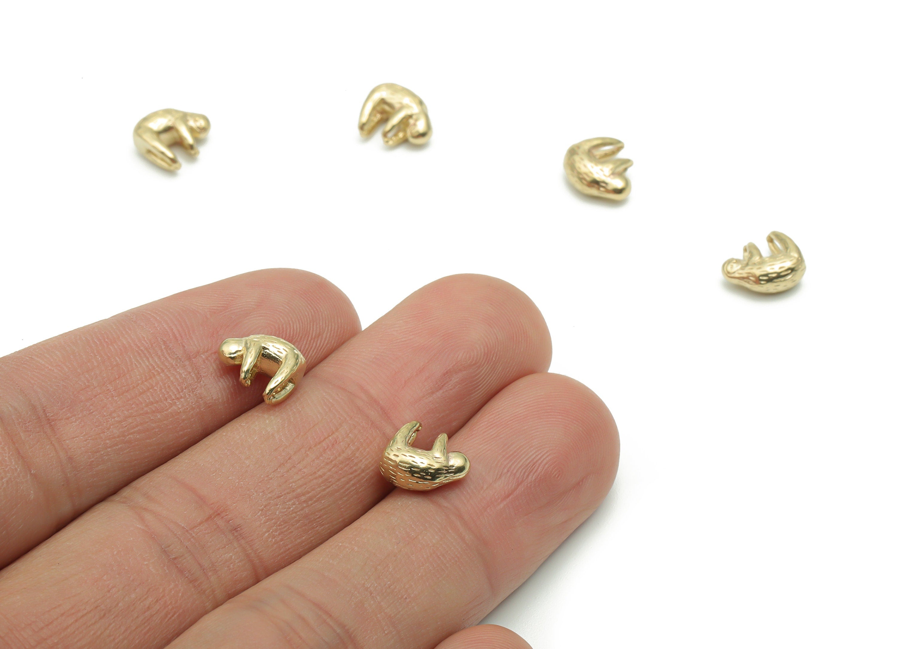 Brass Texture Monkey Earring Connector - Raw Brass Monkey Figure Charms and Pendant - Jewelry Making Supplies - 9.46x7.94x4.42mm - PP5026 - DOMEDBAZAAR