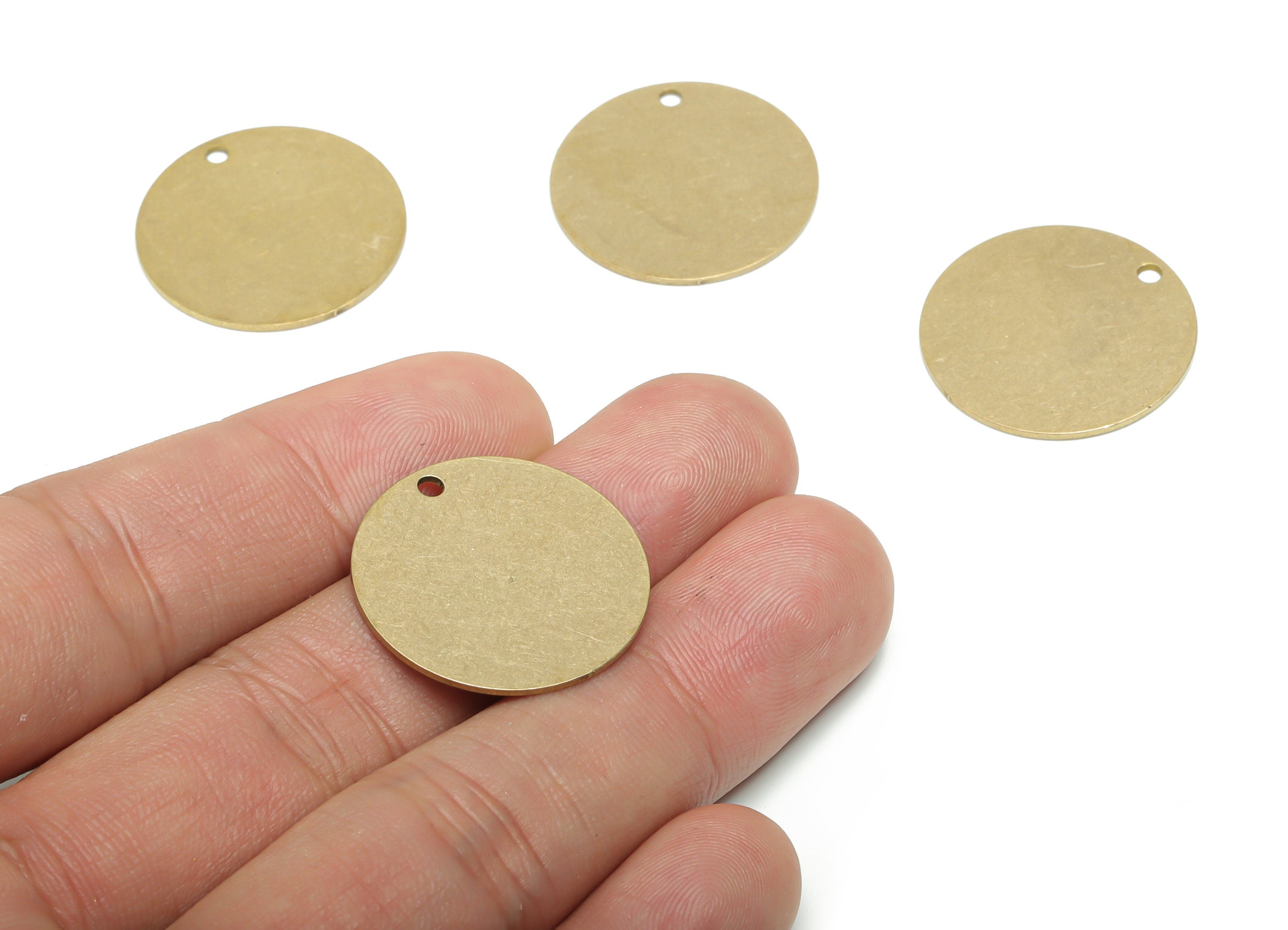 Personalized Stamping Blank - Brass Round Earring Charms - Raw Brass Circle Pendant - Jewelry Making Supplies - 23.81x23.81x0.7mm - PPA0633X - DOMEDBAZAAR