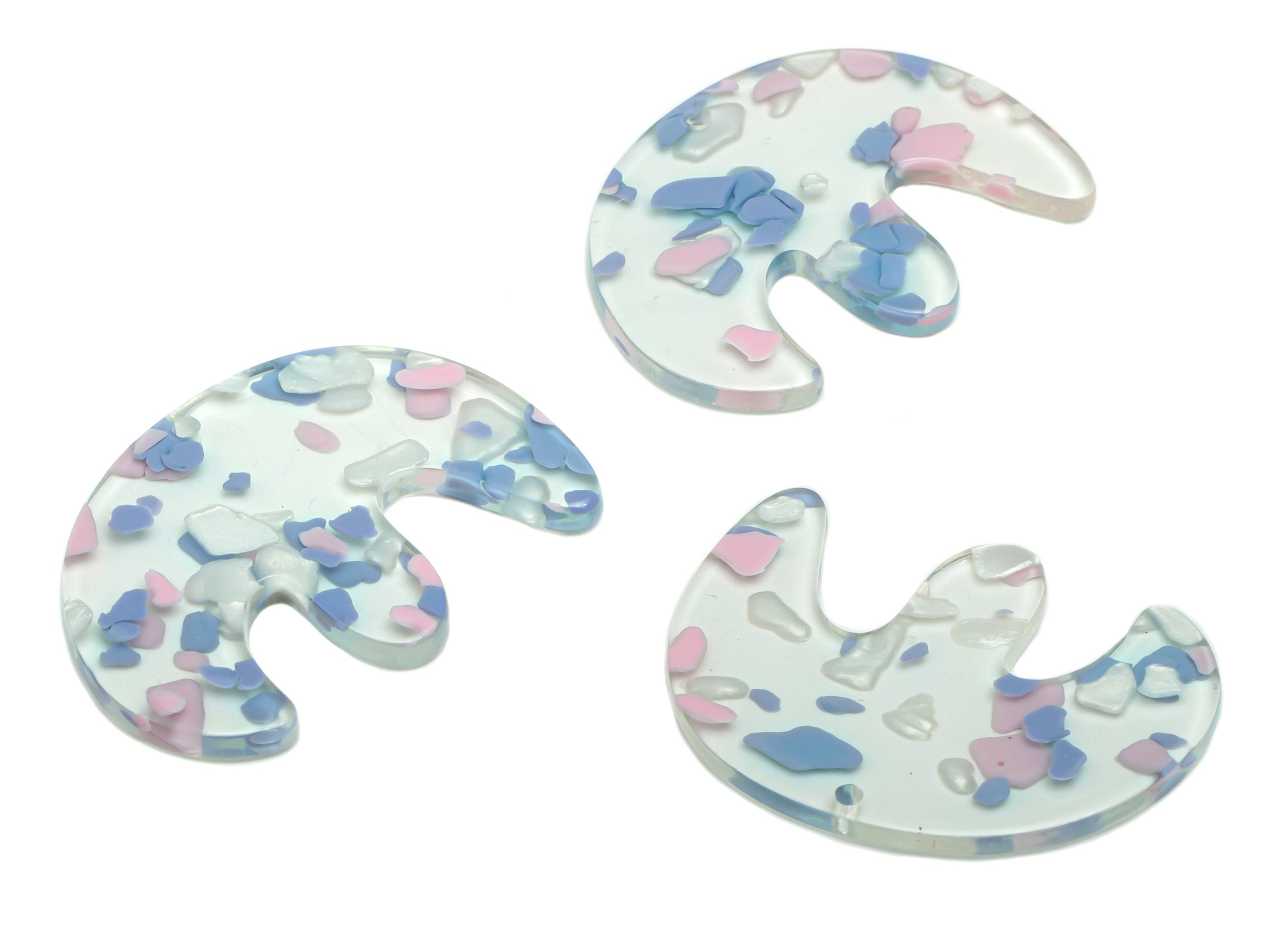 Acrylic Jellyfish E Earring Charms - Acrylic Geometry Pendant - Jewelry Making Supplies - Color Code: A823 - 37.91x27.97x2.98mm- AC2440-A823 - DOMEDBAZAAR