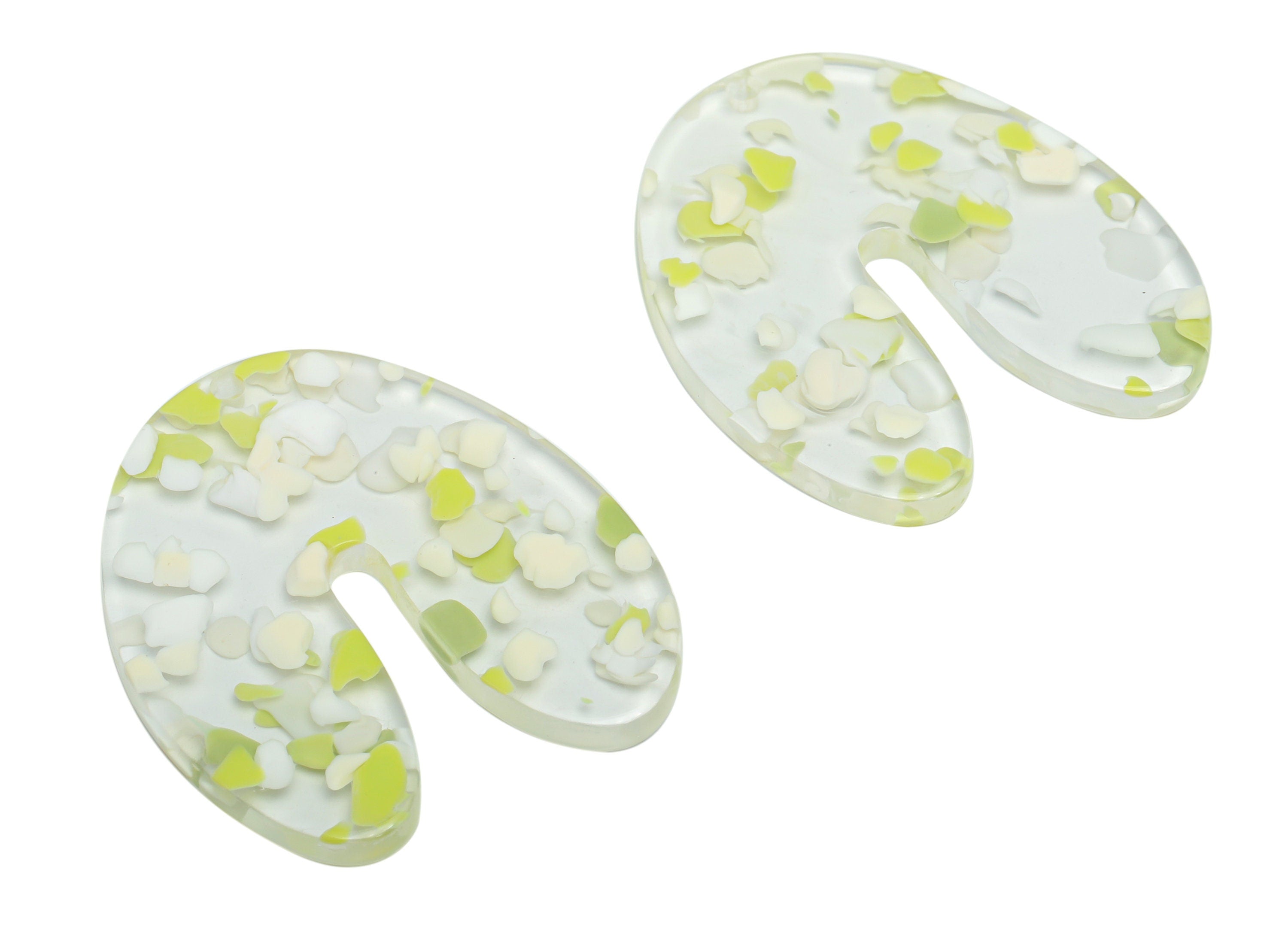 Acrylic Domed Earring Charms - Acrylic U Geometry Pendant - Jewelry Making Supplies - Color Code: A824 - 39.09x32.82x2.83mm - AC2441-A824 - DOMEDBAZAAR