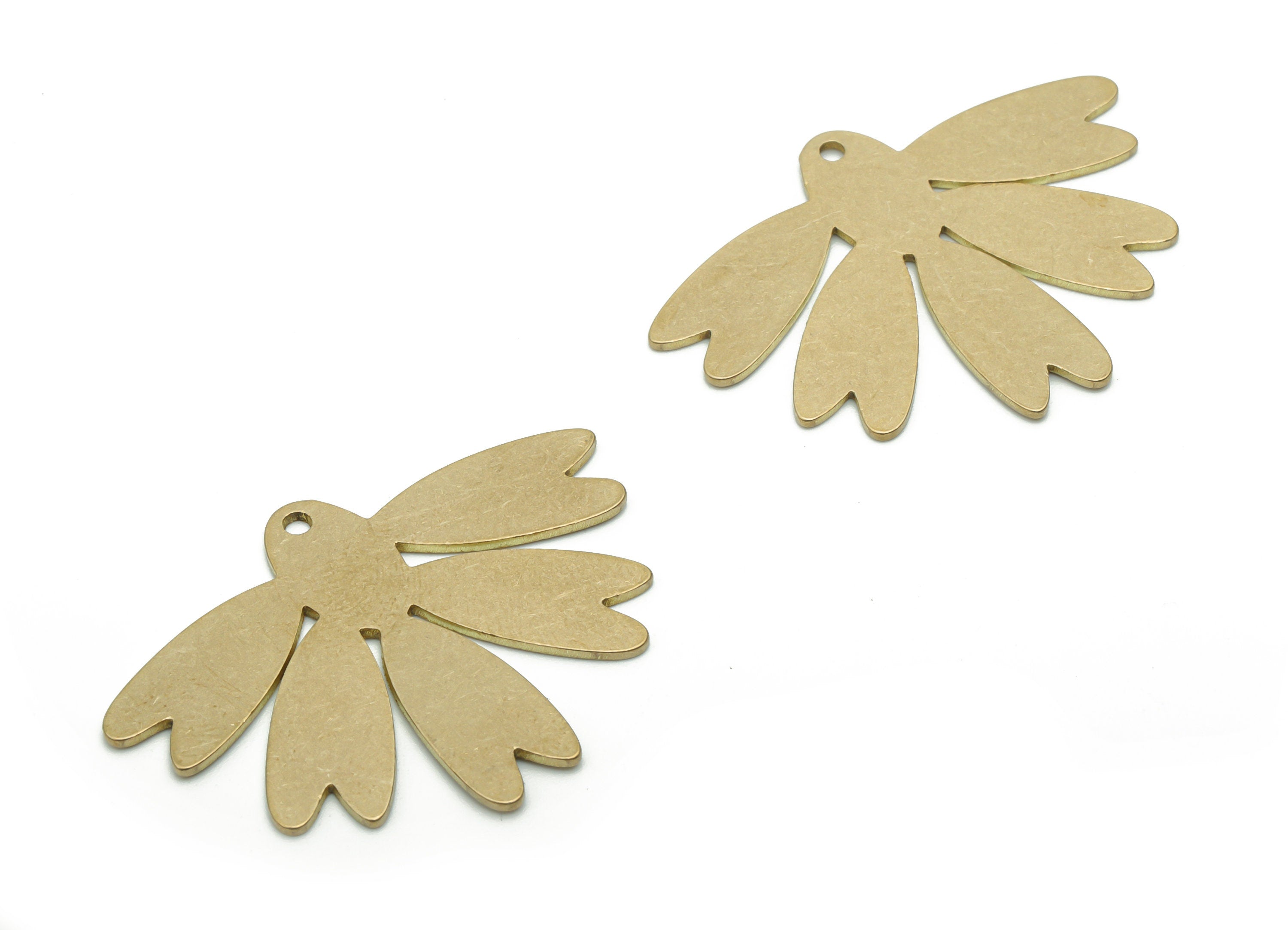 Personalized Stamping Blank - Brass Leafs Earring Charms - Raw Brass Leafs Pendant - Jewelry Making Supplies - 34.7x25.54x0.73mm - PPA1203 - DOMEDBAZAAR