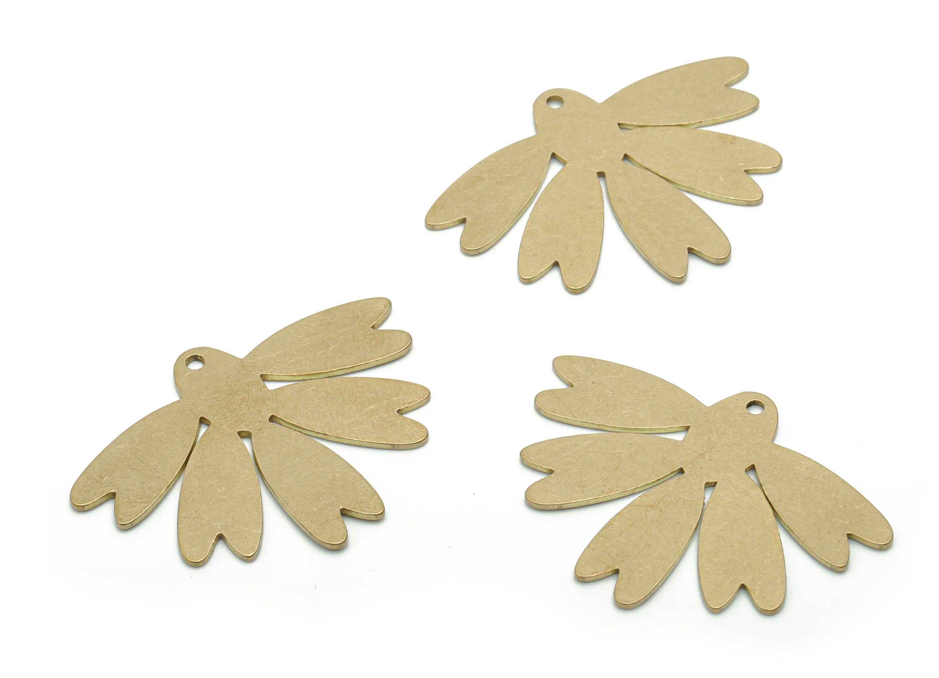 Personalized Stamping Blank - Brass Leafs Earring Charms - Raw Brass Leafs Pendant - Jewelry Making Supplies - 34.7x25.54x0.73mm - PPA1203 - DOMEDBAZAAR