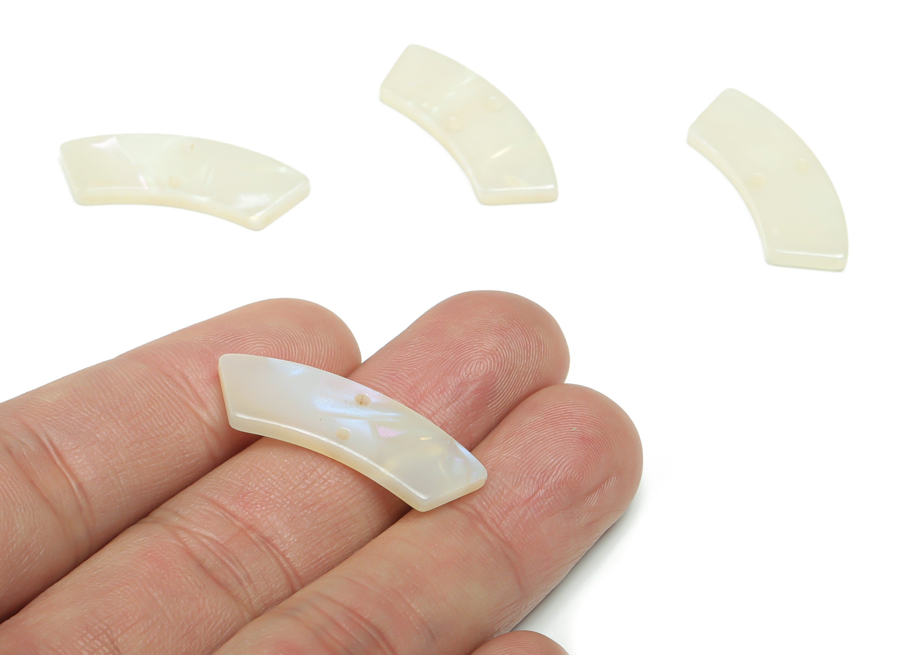 Acrylic Earring Charms - Irregular Shaped Connector - Arc Shaped 2 Hole - Jewelry Supplies - Color Code:A786- 30.94x9.96x2.57mm-AC2326-A786 - DOMEDBAZAAR