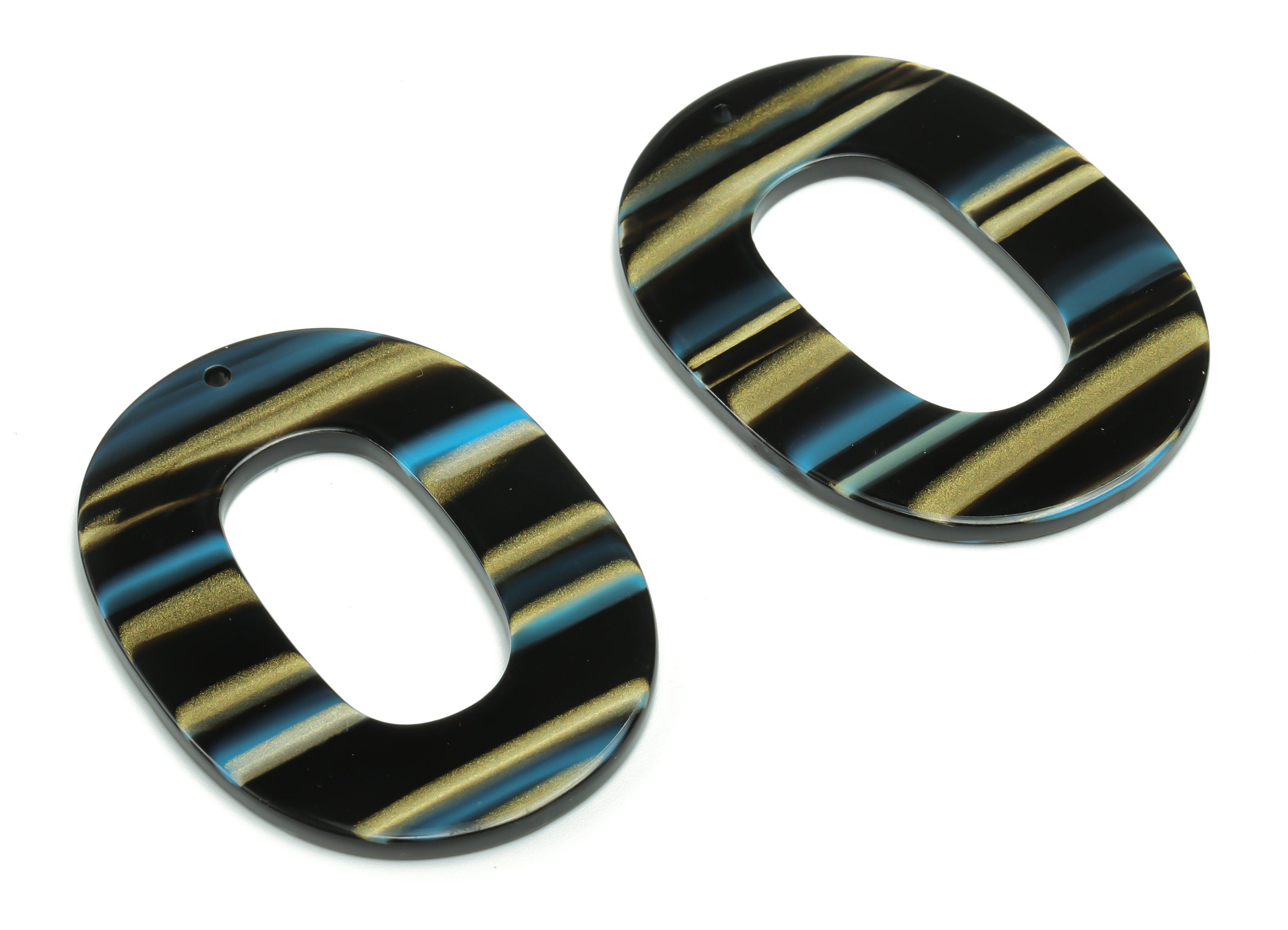 Acrylic Oval Earring Charms - Acrylic Oval Pendant - Jewelry Making Supplies - Color Code: A788 - 46.87x34.47x2.42mm - AC1065-A788 - DOMEDBAZAAR