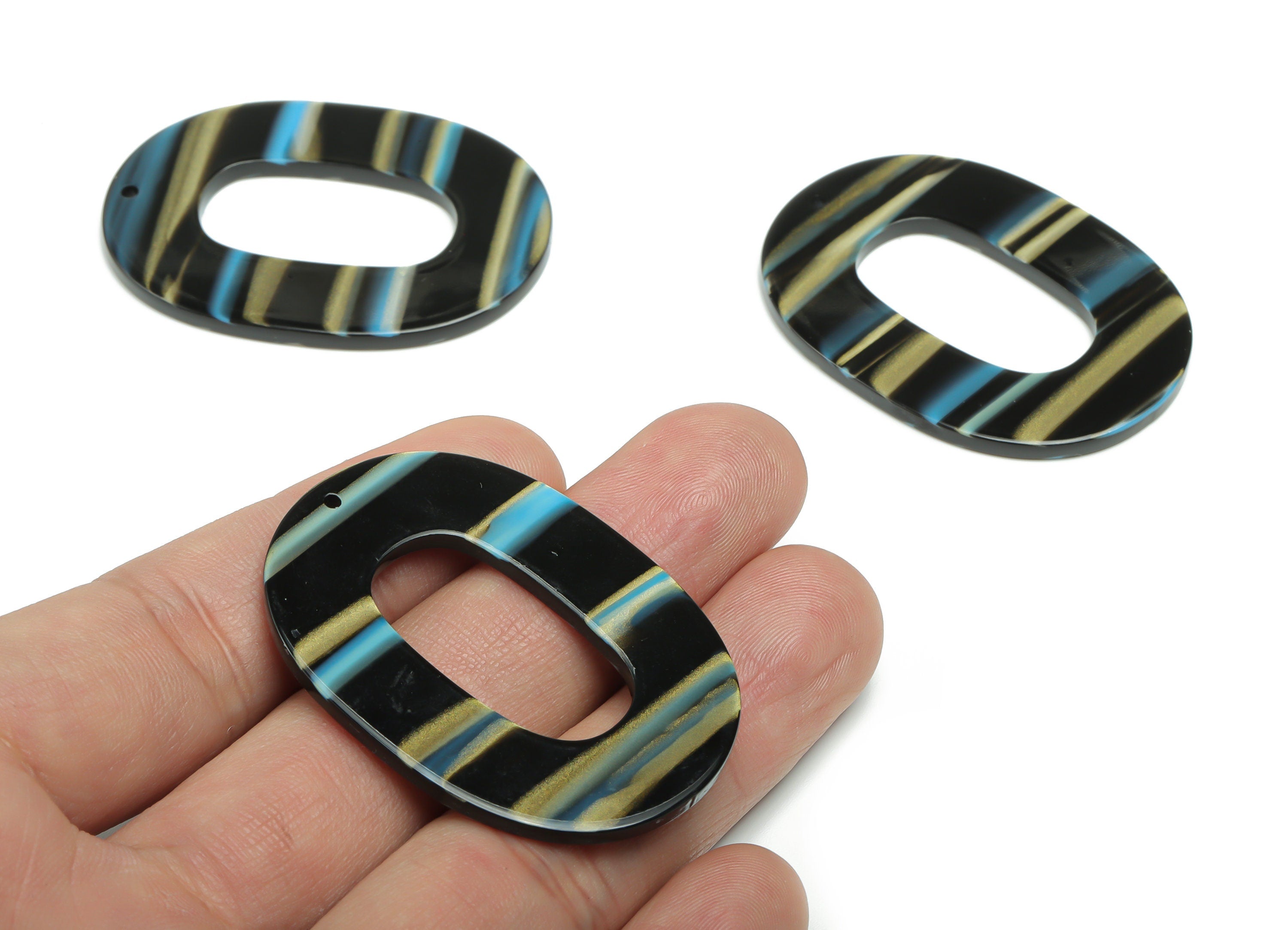 Acrylic Oval Earring Charms - Acrylic Oval Pendant - Jewelry Making Supplies - Color Code: A788 - 46.87x34.47x2.42mm - AC1065-A788 - DOMEDBAZAAR