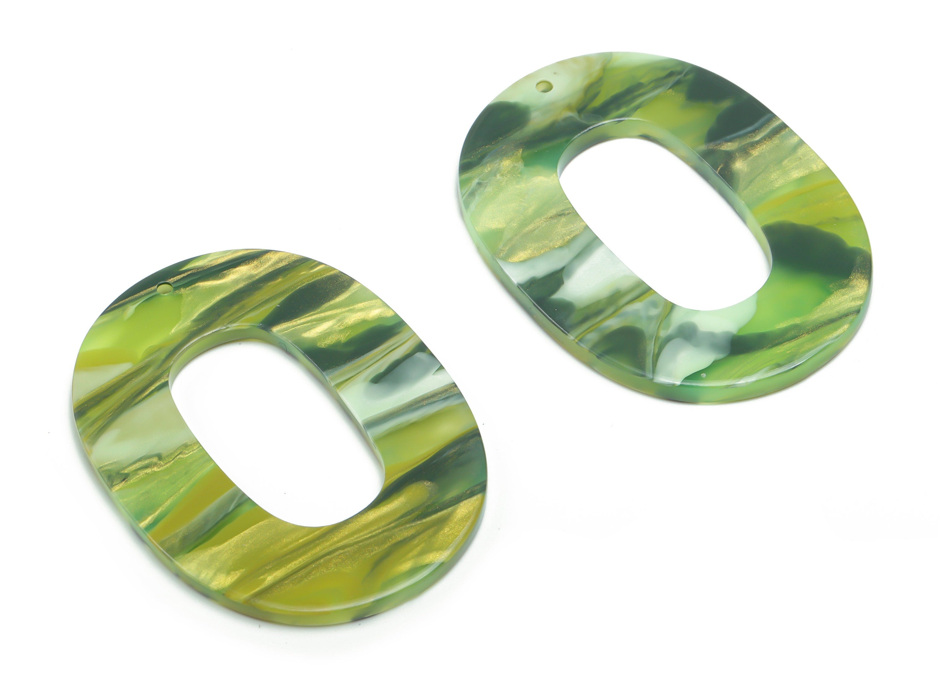 Acrylic Oval Earring Charms - Acrylic Oval Pendant - Jewelry Making Supplies - Color Code: A790 - 46.94x34.43x2.54mm - AC1065-A790 - DOMEDBAZAAR