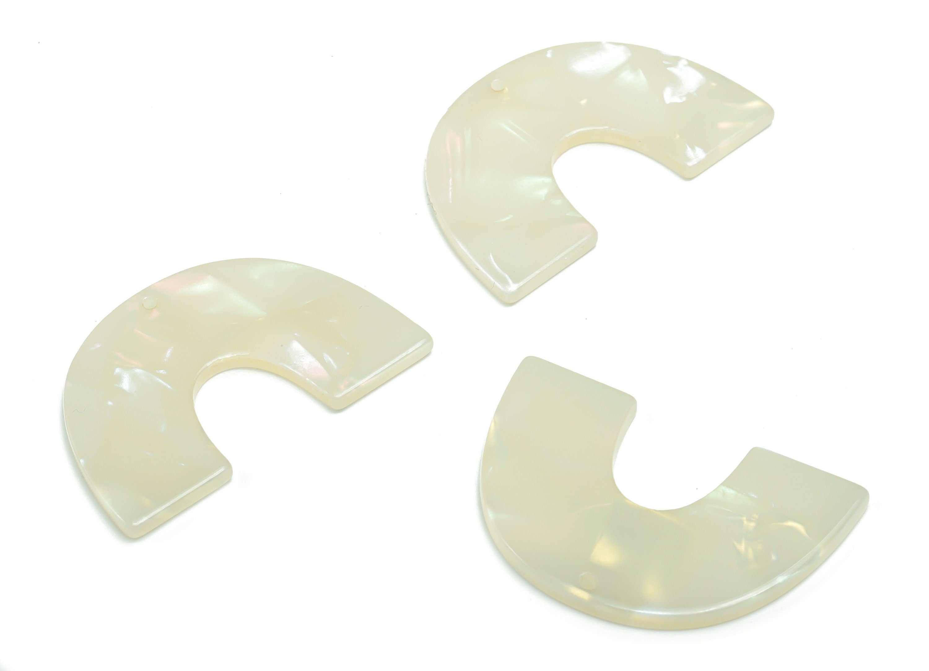 Acetate Semicircle Earring Charms - Acetate U Pendant Findings - Jewelry Supplies - Color Code: A786 - 39.77x26.07x2.54mm - AC2018-A786 - DOMEDBAZAAR