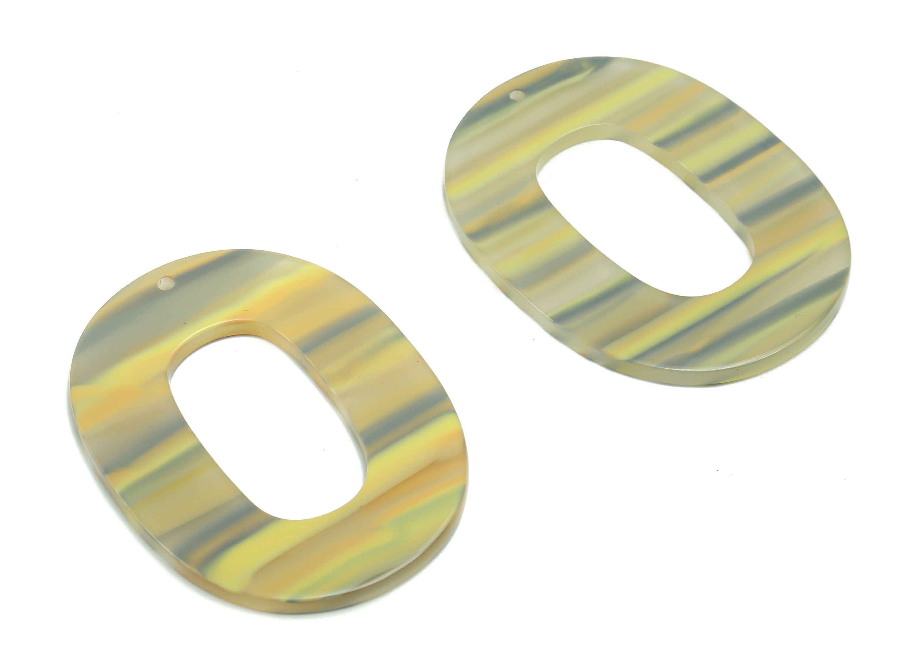 Acrylic Oval Earring Charms - Acrylic Oval Pendant - Jewelry Making Supplies - Color Code: A791 - 46.97x34.38x2.53mm - AC1065-A791 - DOMEDBAZAAR