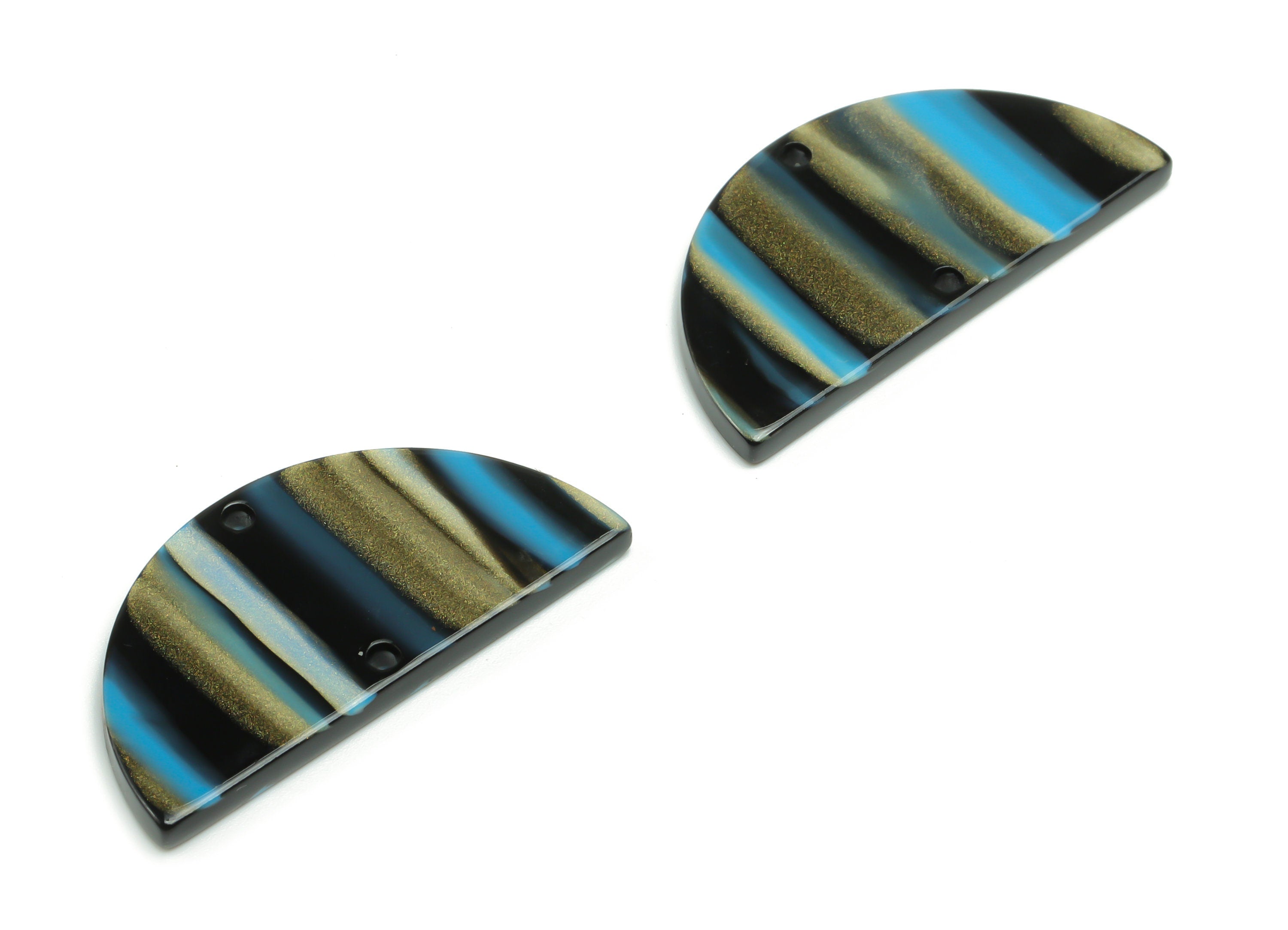 Acrylic Semicircle Earring Connectors - Acrylic Half Moon Charms - Jewelry Supplies - Color Code:A788 - 33.46x16.59x2.38mm - AC1218-A788 - DOMEDBAZAAR