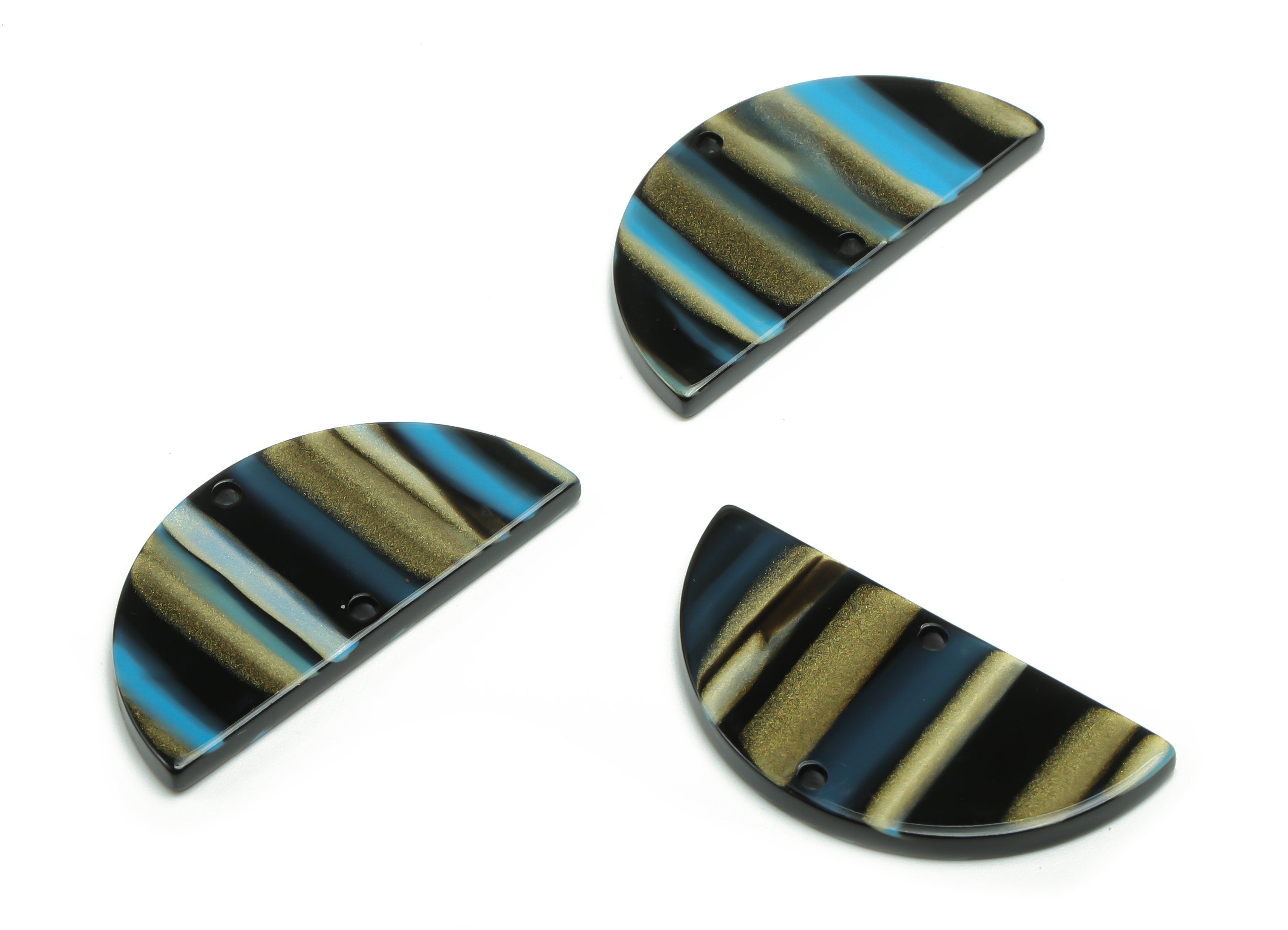 Acrylic Semicircle Earring Connectors - Acrylic Half Moon Charms - Jewelry Supplies - Color Code:A788 - 33.46x16.59x2.38mm - AC1218-A788 - DOMEDBAZAAR