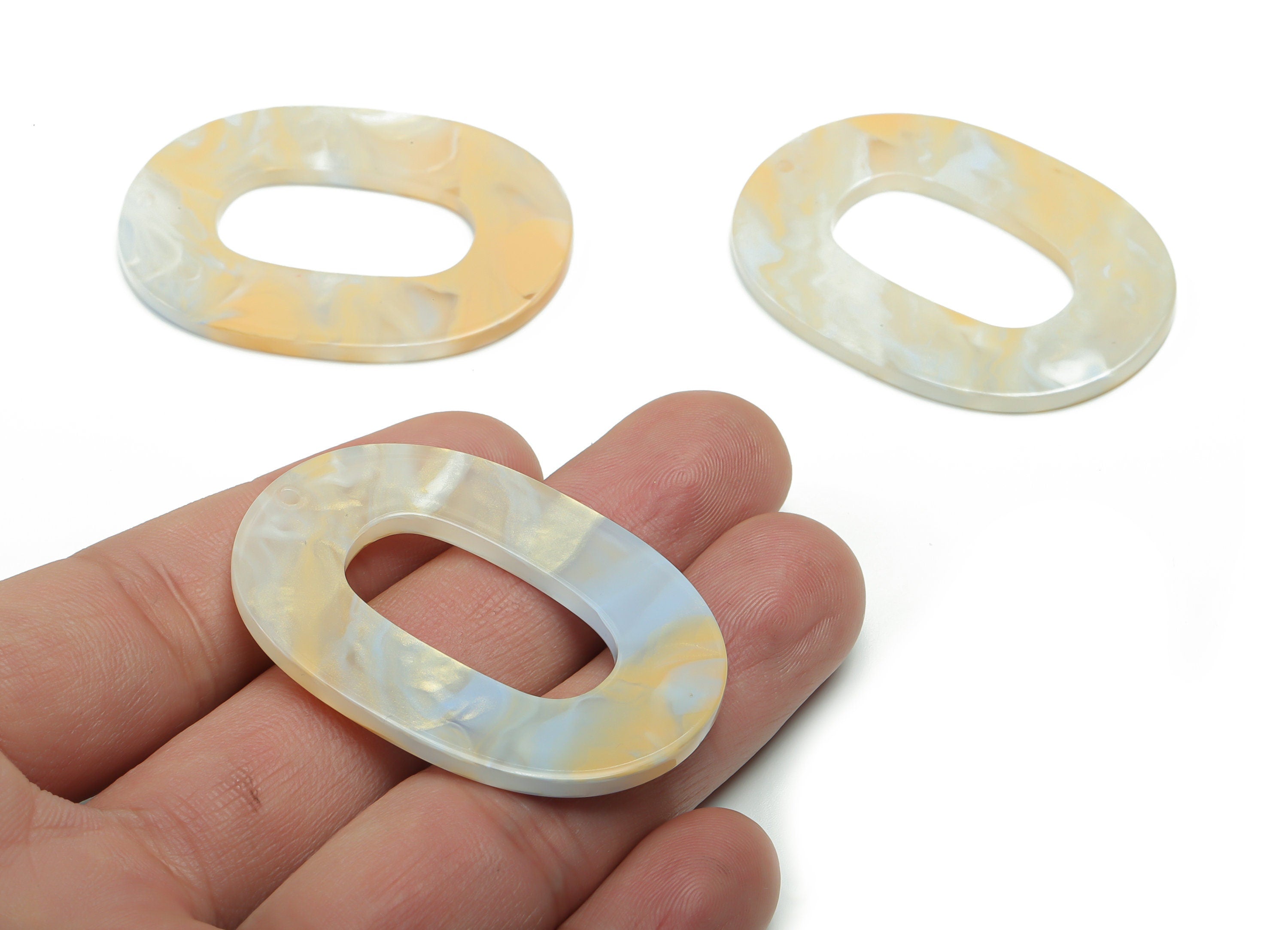 Acrylic Oval Earring Charms - Acrylic Oval Pendant - Jewelry Making Supplies - Color Code: A792 - 46.96x34.52x2.56mm - AC1065-A792 - DOMEDBAZAAR