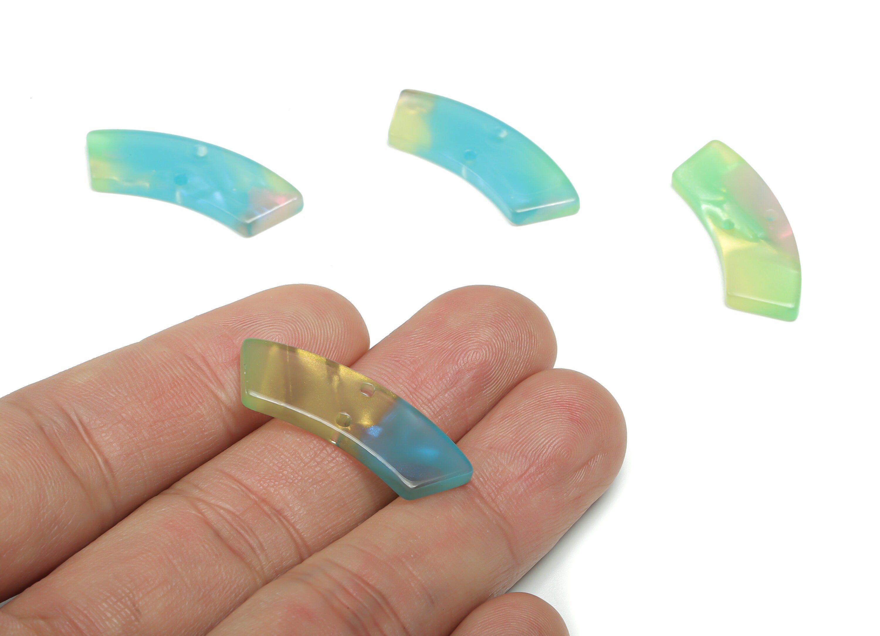 Acetate Earring Charms - Irregular Shaped Connector - Arc Shaped 2 Hole - Jewelry Supplies - Color Code:A783- 30.93x9.84x2.6mm - AC2326-A783 - DOMEDBAZAAR