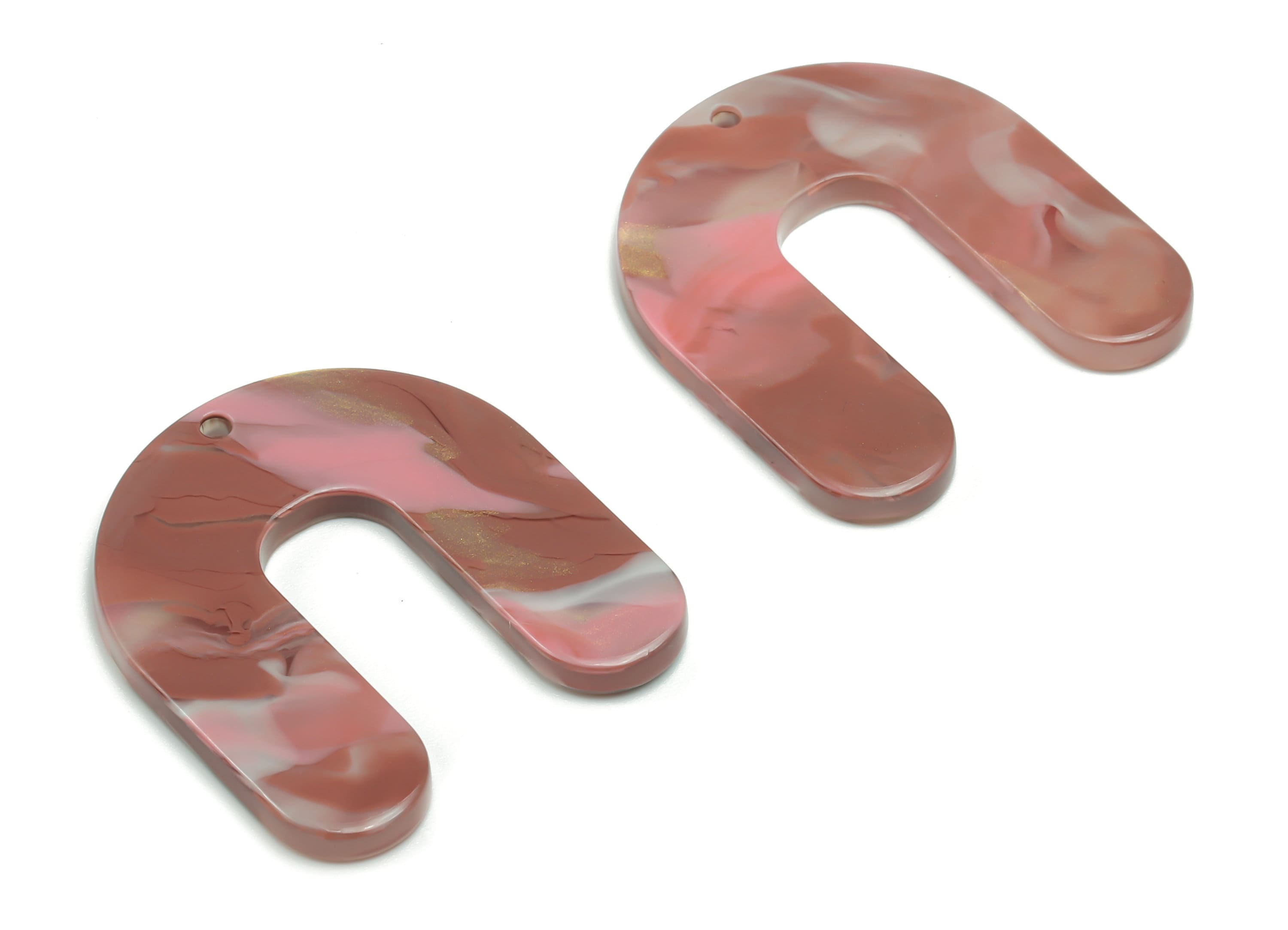 Acrylic U Earring Charms - Acrylic U Pendant - Jewelry Making Supplies - Color Code: A777 - 30.63x27.56x2.55mm - AC2377-A777 - DOMEDBAZAAR