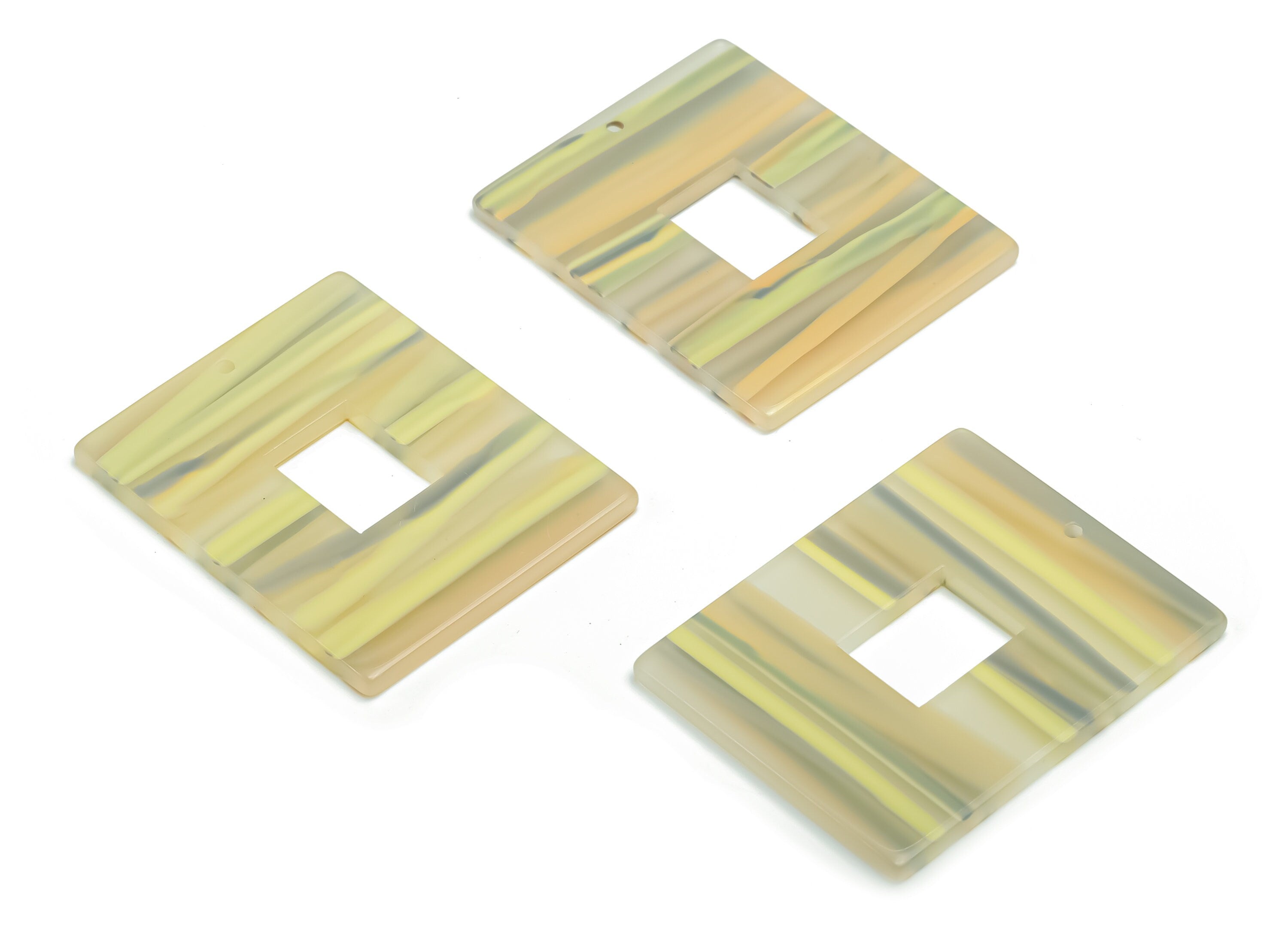 Acrylic Rectangle Earring Charms - Acrylic Rectangle Pendant - Jewelry Making Supplies - Color Code: A791 - 39.68x31.72x2.42mm - AC2379-A791 - DOMEDBAZAAR