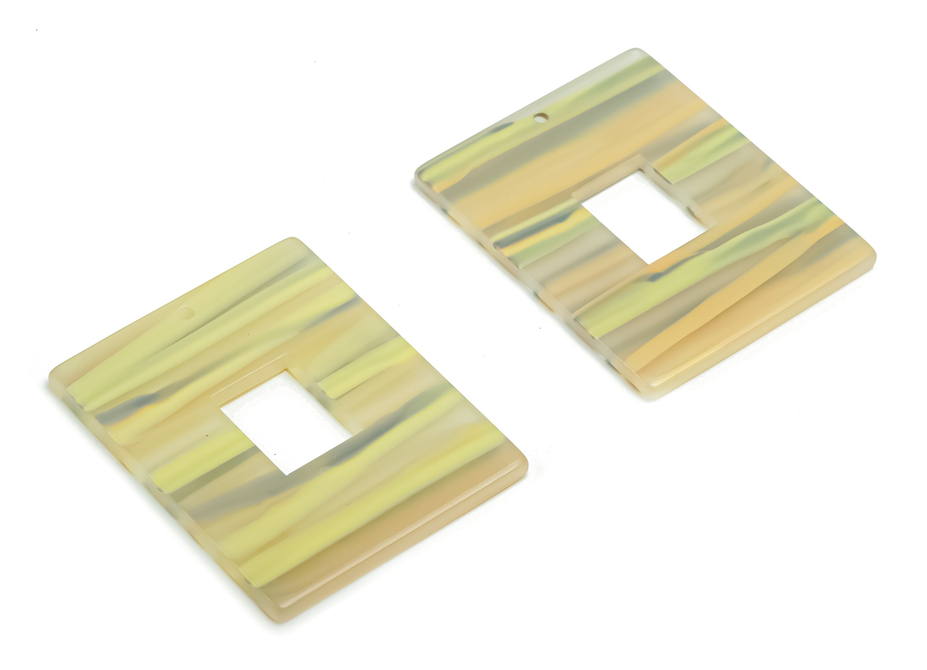 Acrylic Rectangle Earring Charms - Acrylic Rectangle Pendant - Jewelry Making Supplies - Color Code: A791 - 39.68x31.72x2.42mm - AC2379-A791 - DOMEDBAZAAR