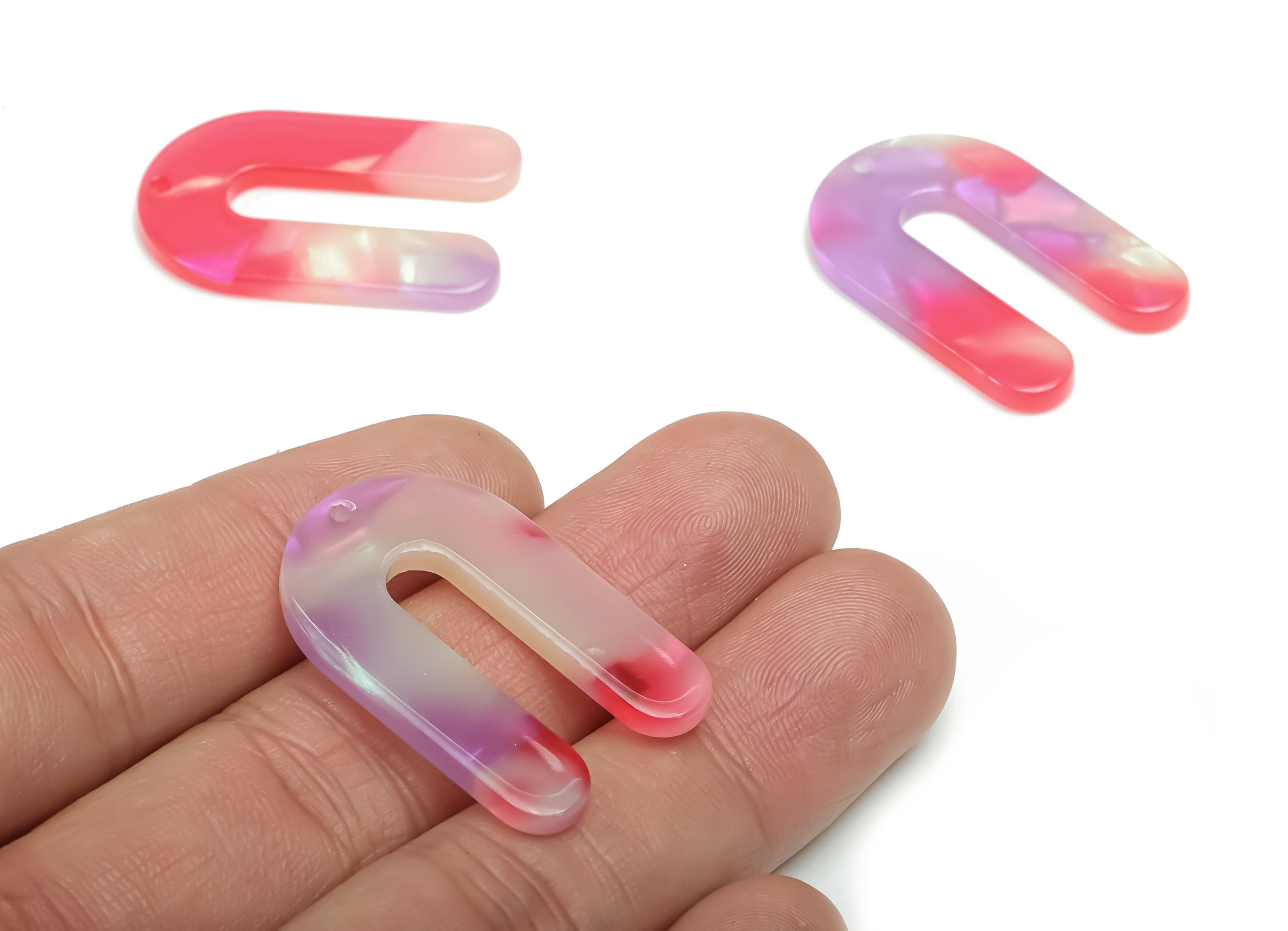 Acetate U Earring Charms - Acetate U Pendant - Jewelry Making Supplies - Color Code:781 - 32.57x21.61x2.53mm - AC1969-A781 - DOMEDBAZAAR