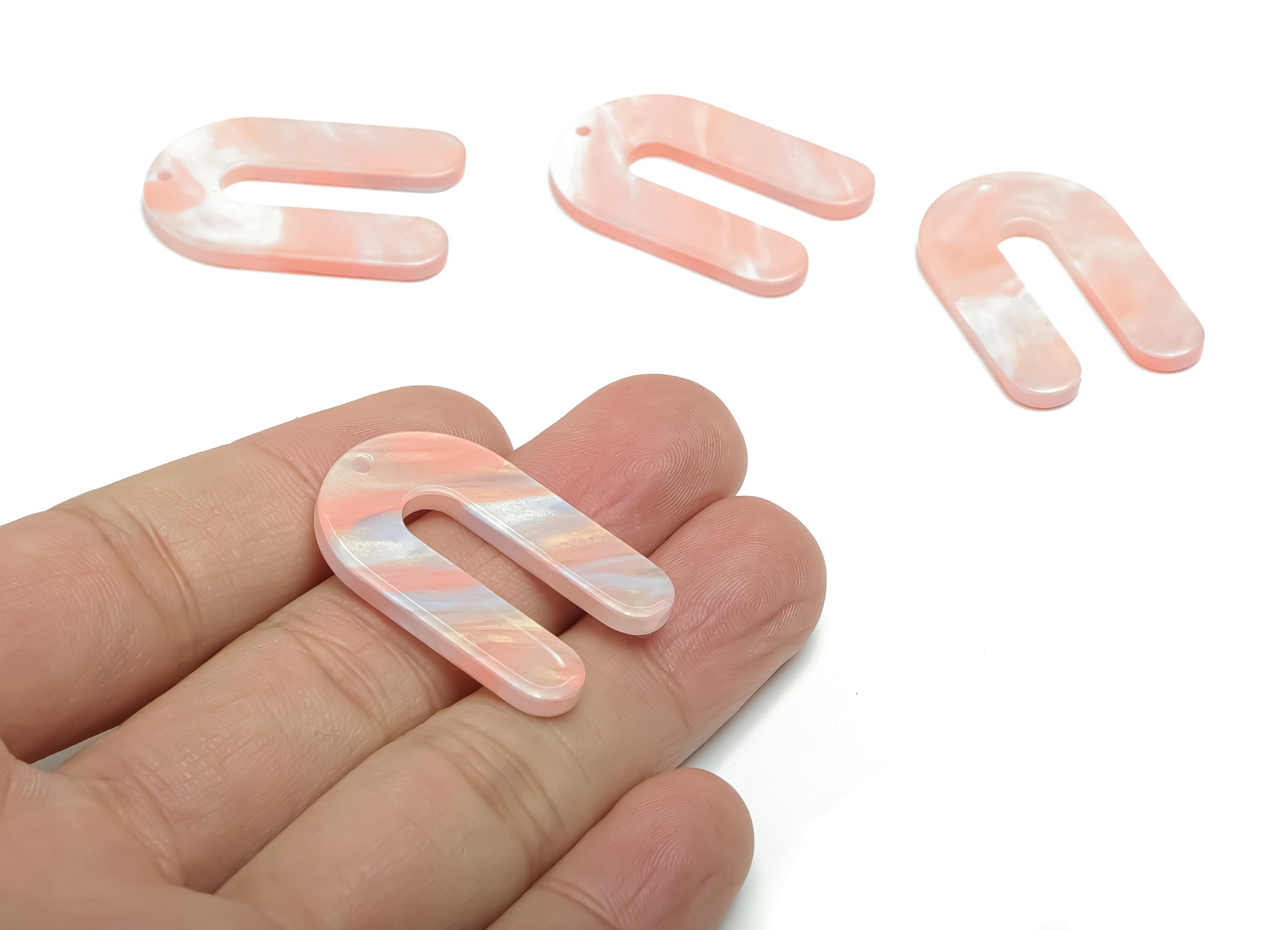 Acrylic U Earring Charms - Acrylic U Pendant - Jewelry Making Supplies - Color Code: A782 - 32.36x21.52x2.34mm - AC1969-A782 - DOMEDBAZAAR