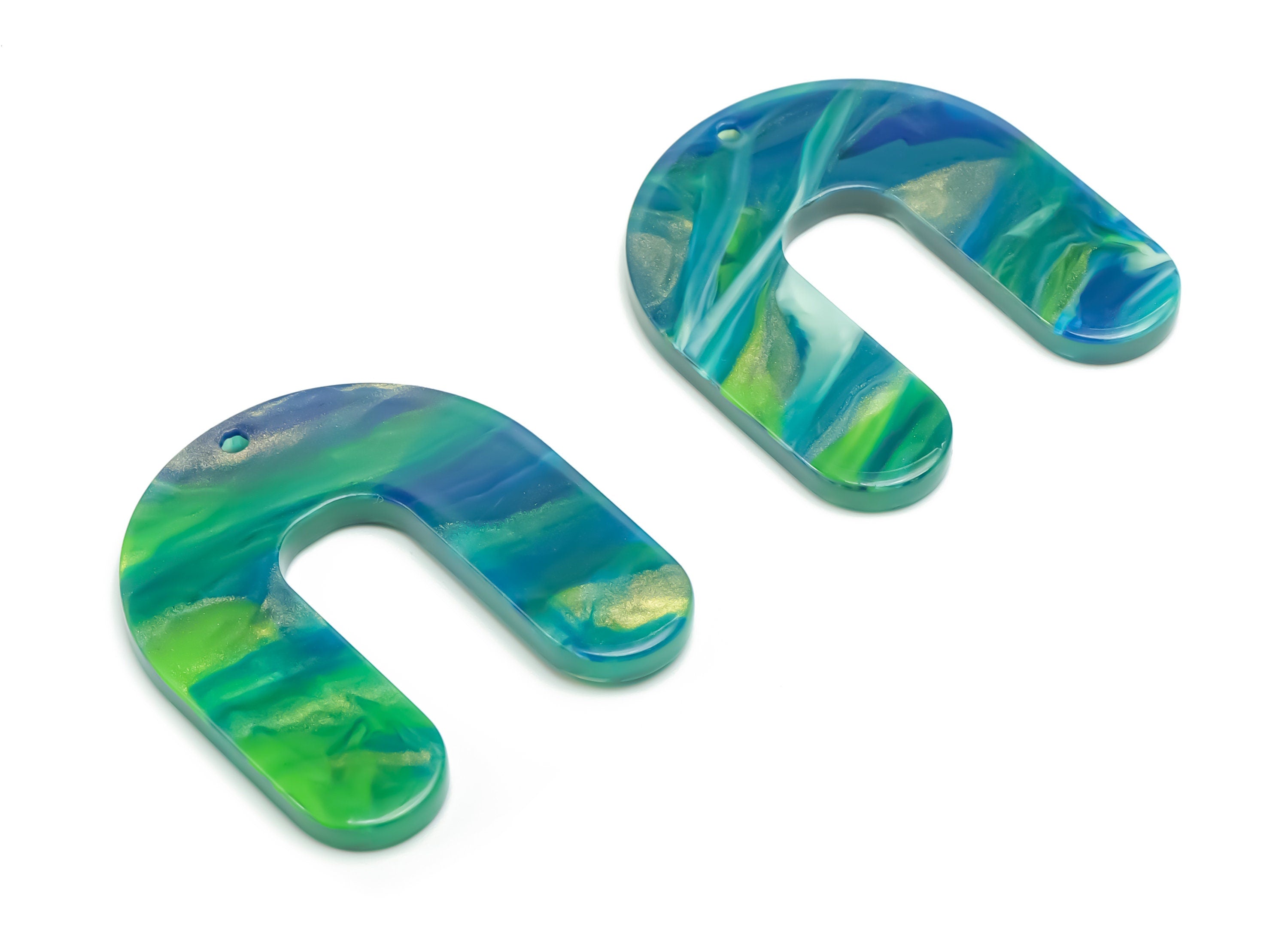 Acrylic U Earring Charms - Acrylic U Pendant - Jewelry Making Supplies - Color Code: A775 - 30.82x27.62x2.61mm - AC2377-A775 - DOMEDBAZAAR