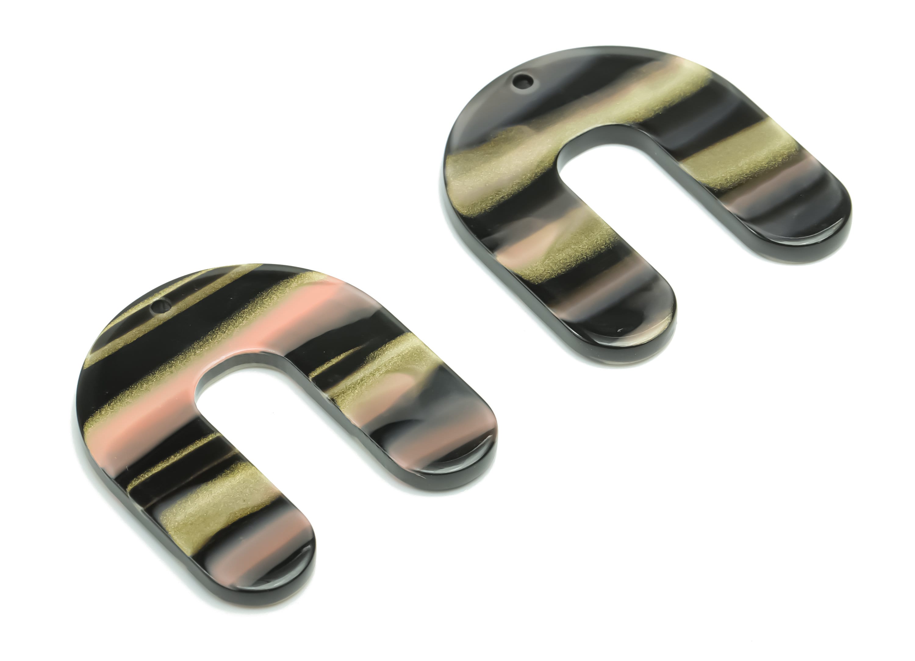 Acrylic U Earring Charms - Acrylic U Pendant - Jewelry Making Supplies - Color Code: A780 - 30.81x27.71x2.47mm - AC2377-A780 - DOMEDBAZAAR