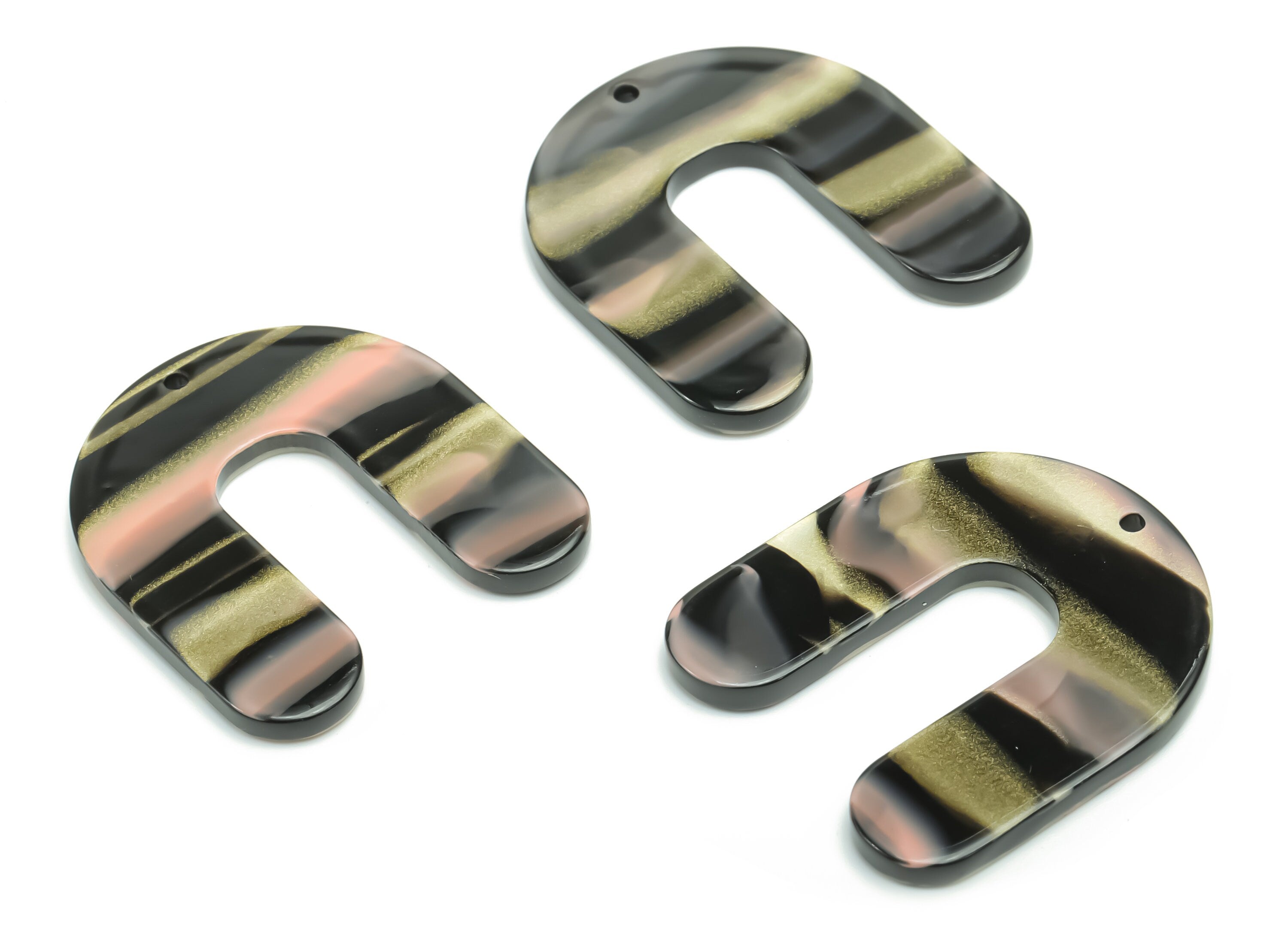 Acrylic U Earring Charms - Acrylic U Pendant - Jewelry Making Supplies - Color Code: A780 - 30.81x27.71x2.47mm - AC2377-A780 - DOMEDBAZAAR