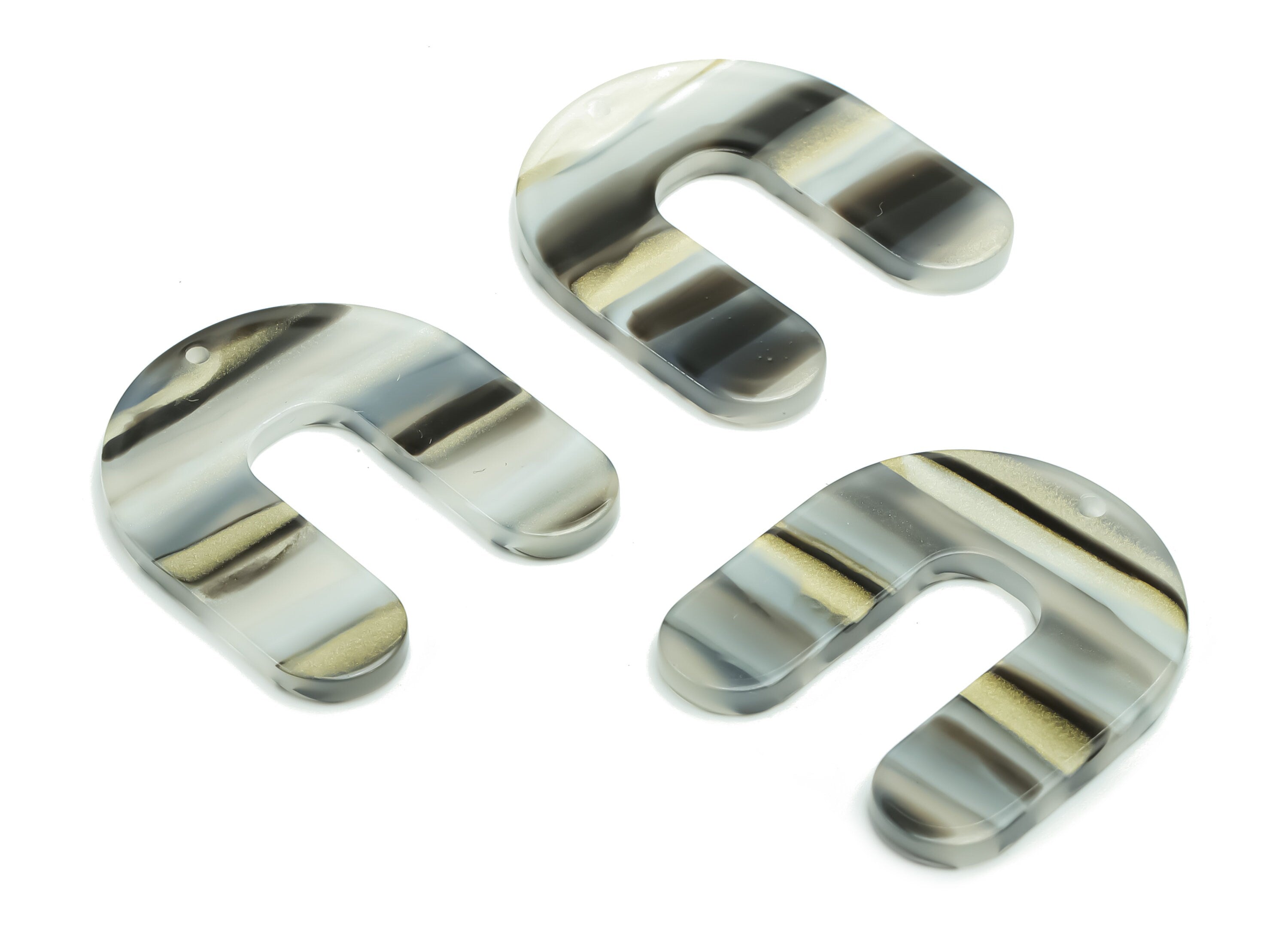 Acrylic U Earring Charms - Acrylic U Pendant - Jewelry Making Supplies - Color Code: A773 - 30.9x27.7x2.44mm - AC2377-A773 - DOMEDBAZAAR