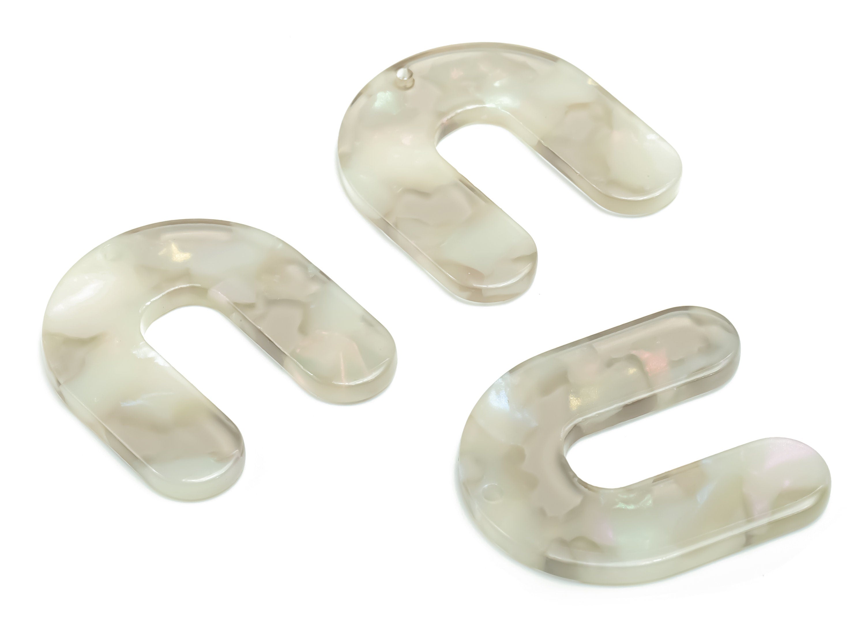 Acetate U Earring Charms - Acetate U Pendant - Jewelry Making Supplies - Color Code: A776 - 30.76x27.71x2.51mm - AC2377-A776 - DOMEDBAZAAR