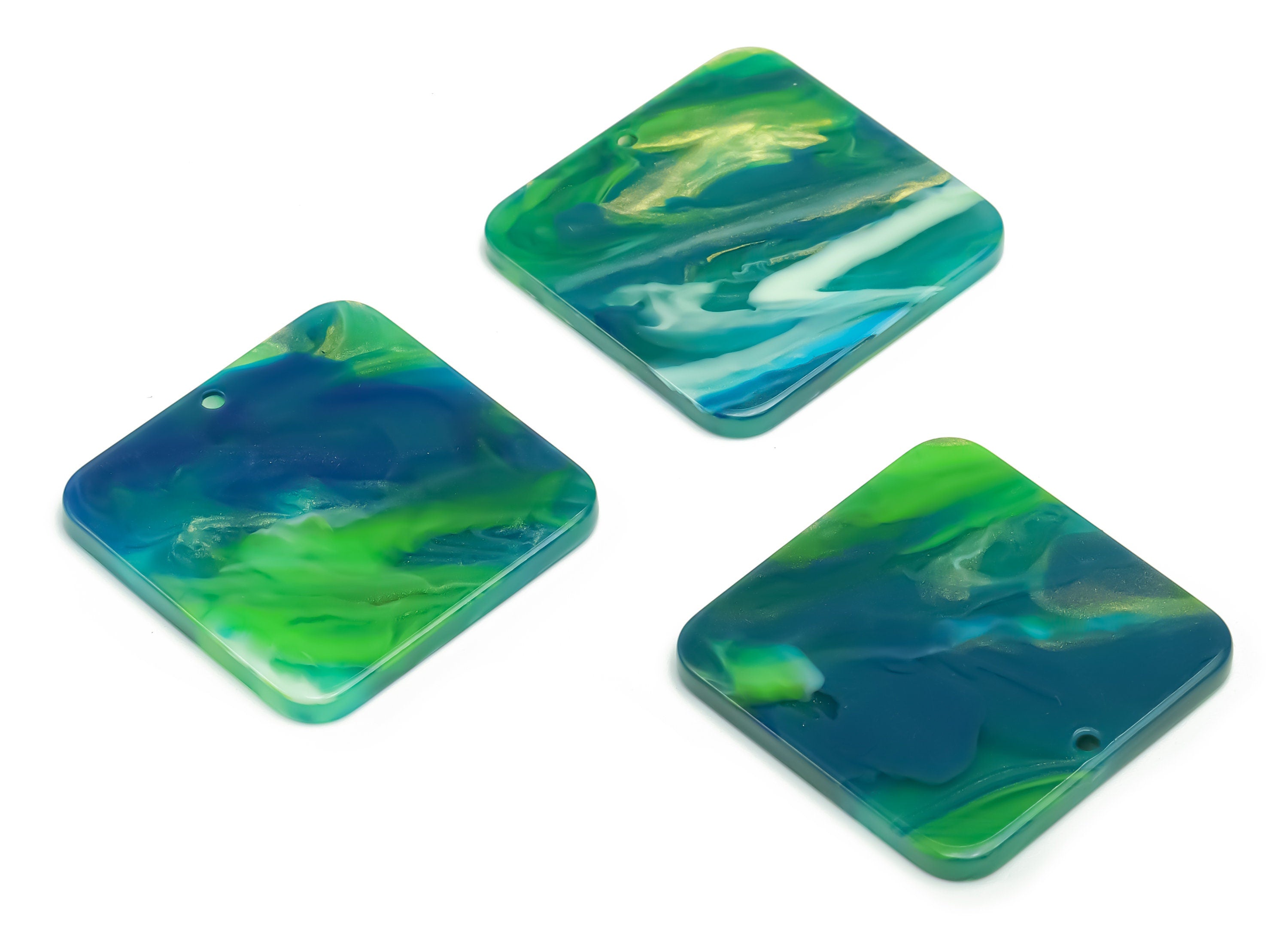 Acrylic Square Earring Charms - Acrylic Square Pendant - Jewelry Making Supplies - Color Code: A775 - 29.72x29.68x2.57mm - AC2378-A775 - DOMEDBAZAAR