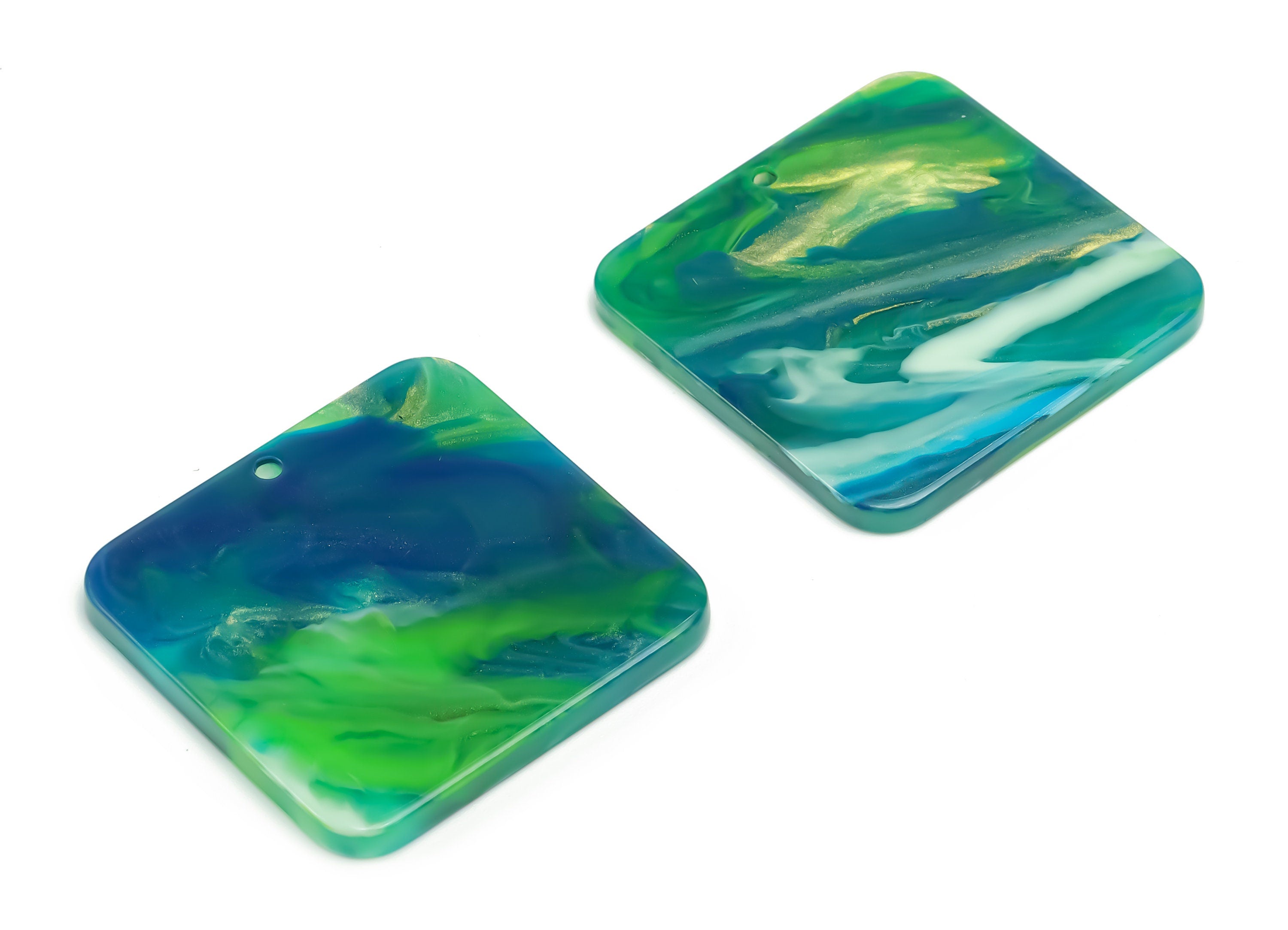 Acrylic Square Earring Charms - Acrylic Square Pendant - Jewelry Making Supplies - Color Code: A775 - 29.72x29.68x2.57mm - AC2378-A775 - DOMEDBAZAAR