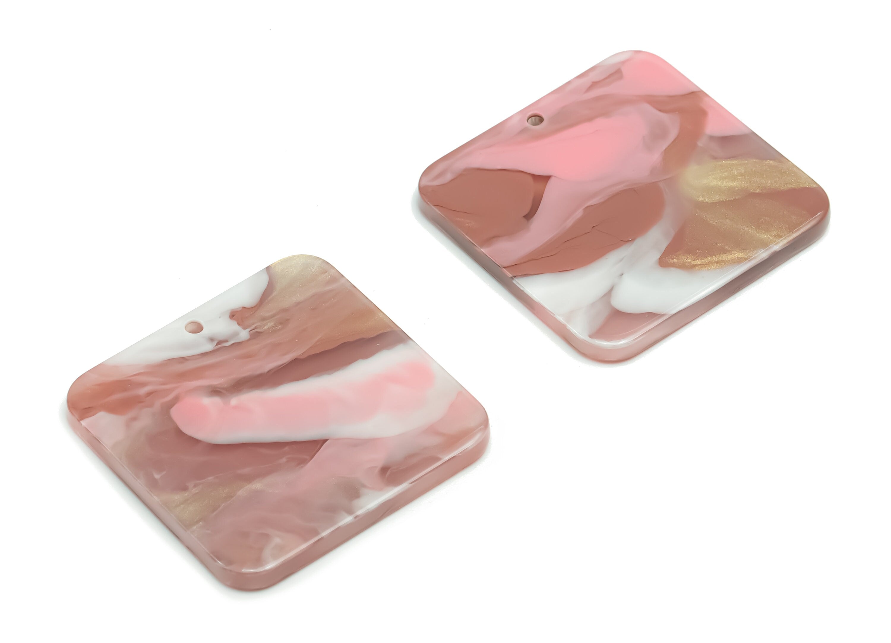 Acrylic Square Earring Charms - Acrylic Square Pendant - Jewelry Making Supplies - Color Code: A777 - 29.73x29.73x2.6mm - AC2378-A777 - DOMEDBAZAAR