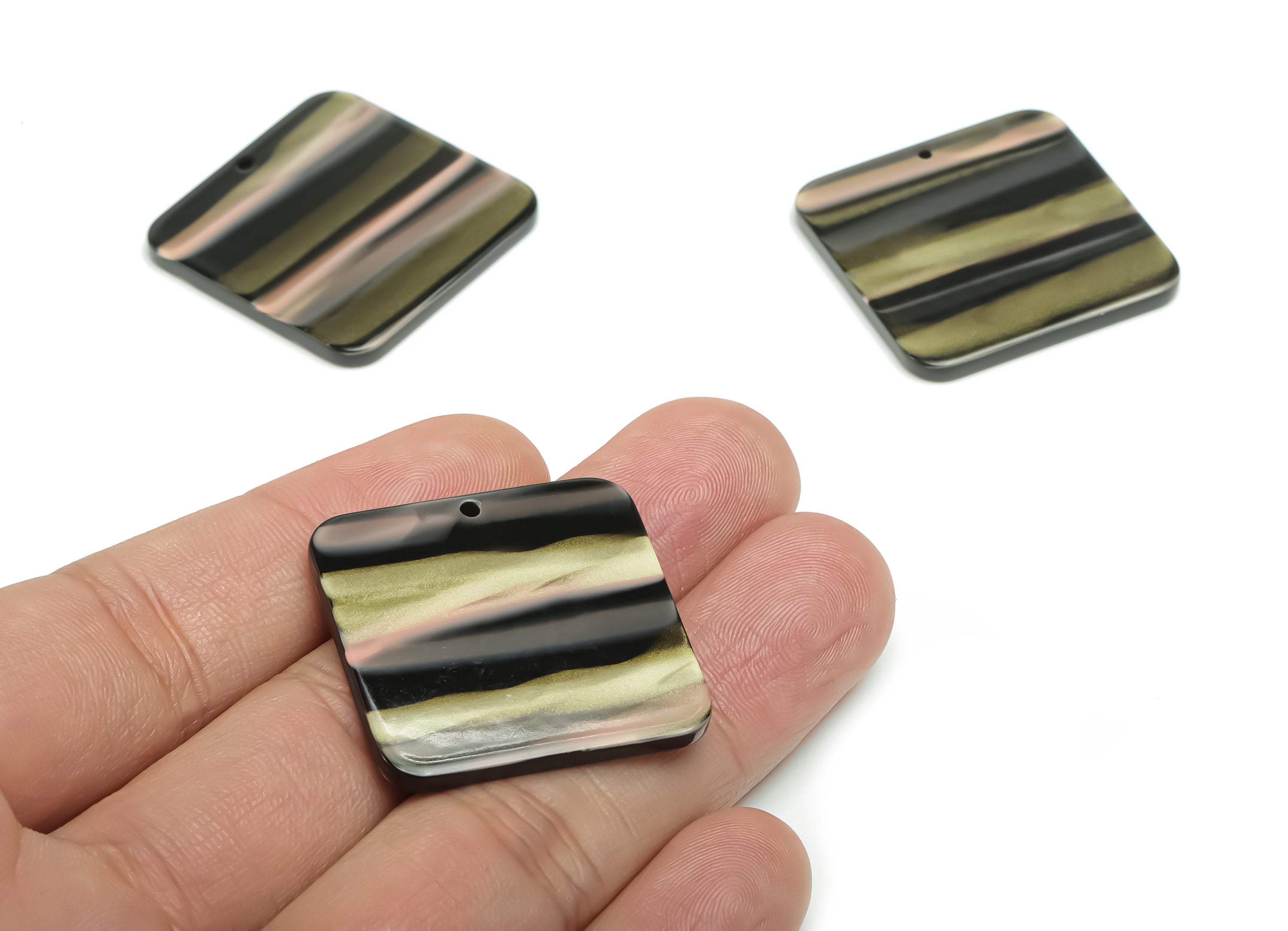 Acrylic Square Earring Charms - Acrylic Square Pendant - Jewelry Making Supplies - Color Code: A780 - 28.96x28.93x1.78mm - AC2378-A780 - DOMEDBAZAAR