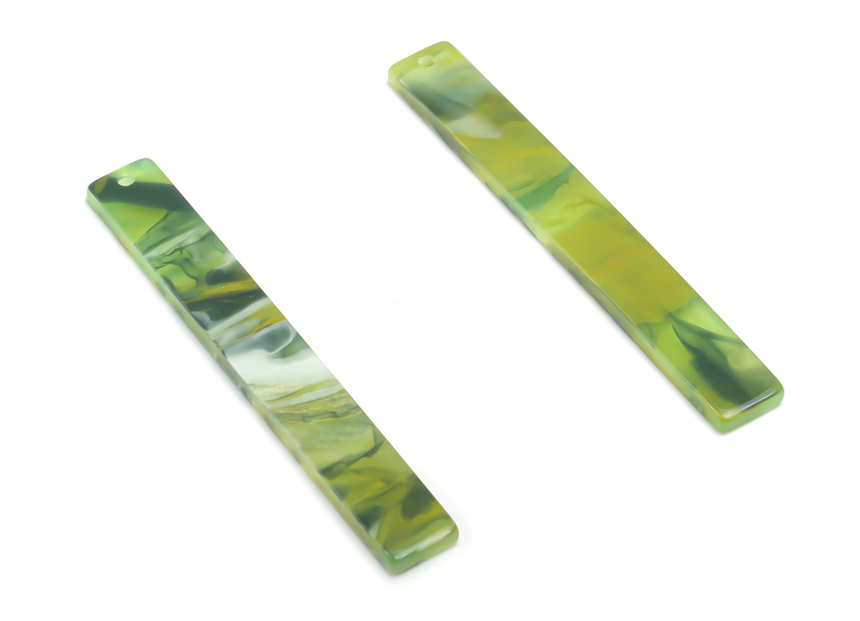 Acrylic Long Stick Earring Charms - Acrylic Bar Pendant - Jewelry Making Supplies - Color Code: A790 - 59.78x7.84x2.65mm - AC1049-A790 - DOMEDBAZAAR