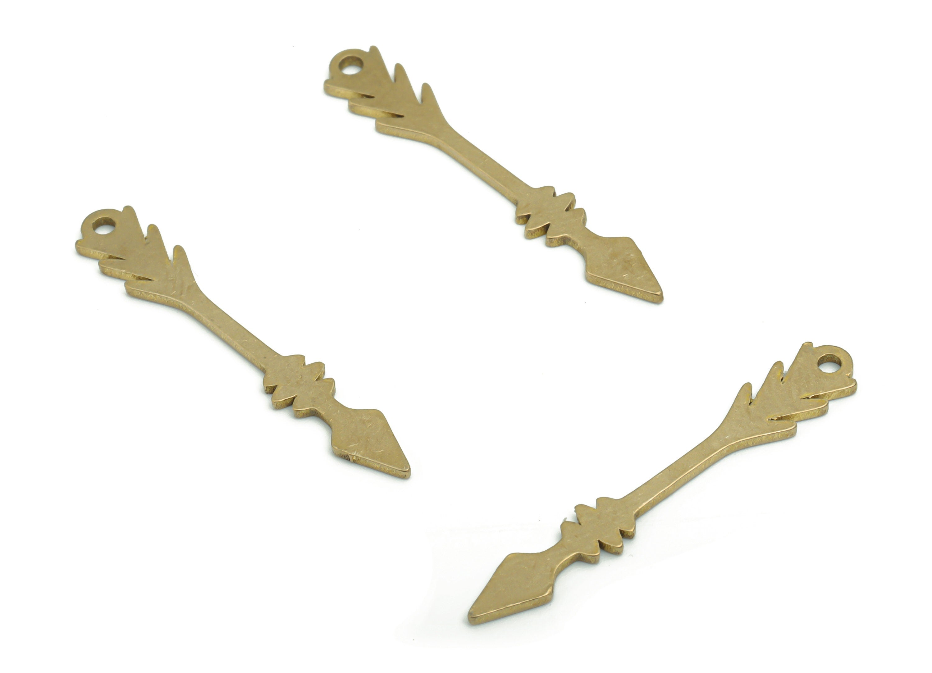 Brass Arrow Leafs Earring Charms - Raw Brass Leafs Arrow Pendant - DIY Jewelry Making Supplies - 29.81x4.7x0.81mm - PPA1596 - DOMEDBAZAAR