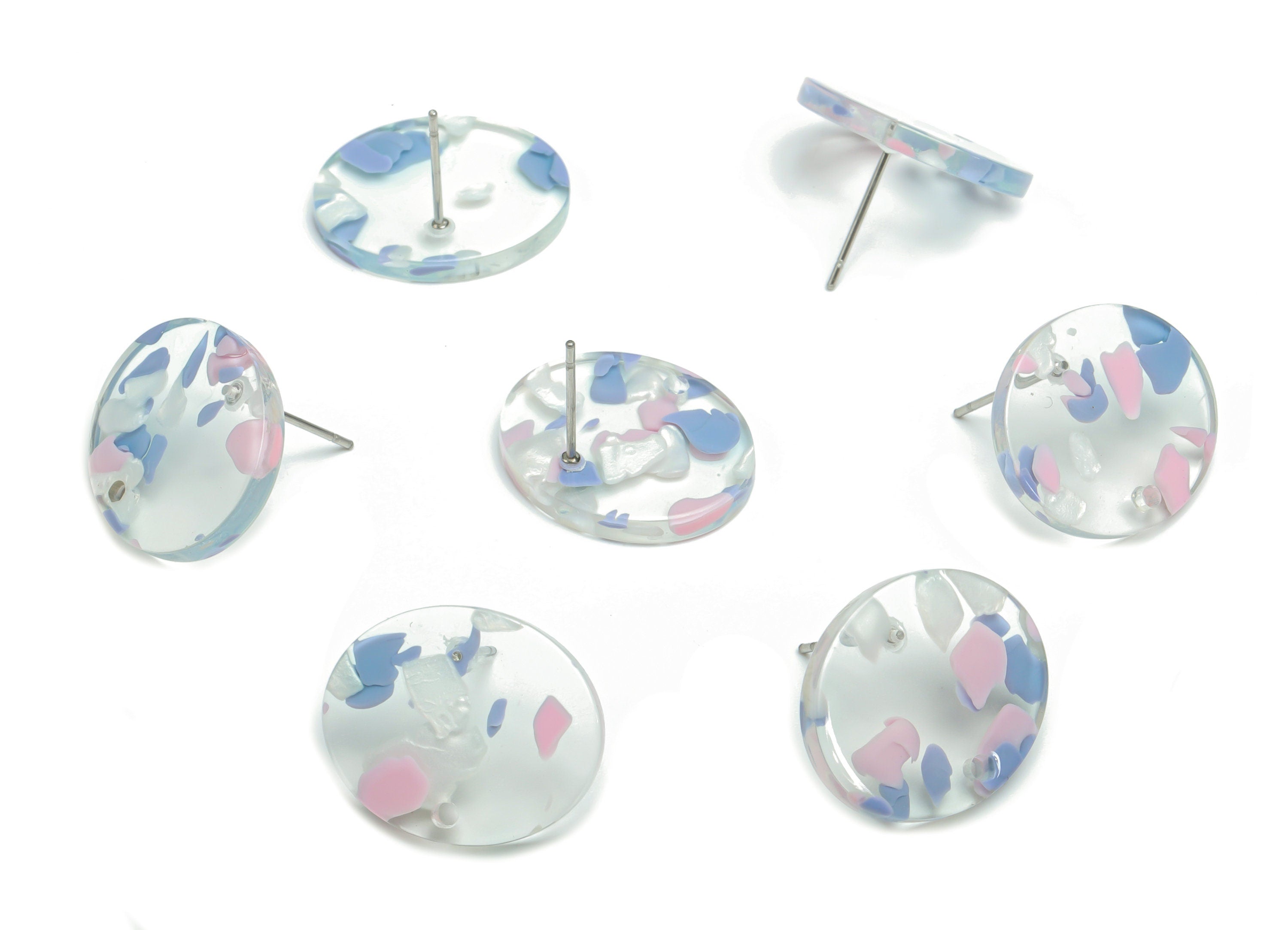 Acrylic Oval Earring Stud – Acrylic Oval Earring Post - 316 Surgical Stainless Steel Stud - Color Code: A823 - 19.8x16.7x2.2mm - AC2447-A823 - DOMEDBAZAAR