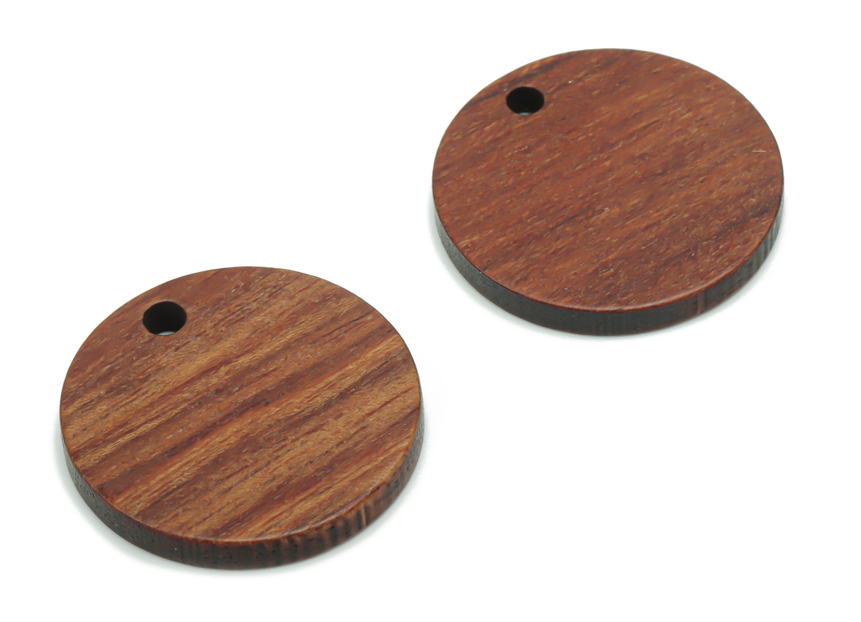 Natural Wooden Round Earring Charms - Circle Pendant - DIY Jewelry Making Supplies - 19.48x19.48x2.48mm - BB1142 - DOMEDBAZAAR