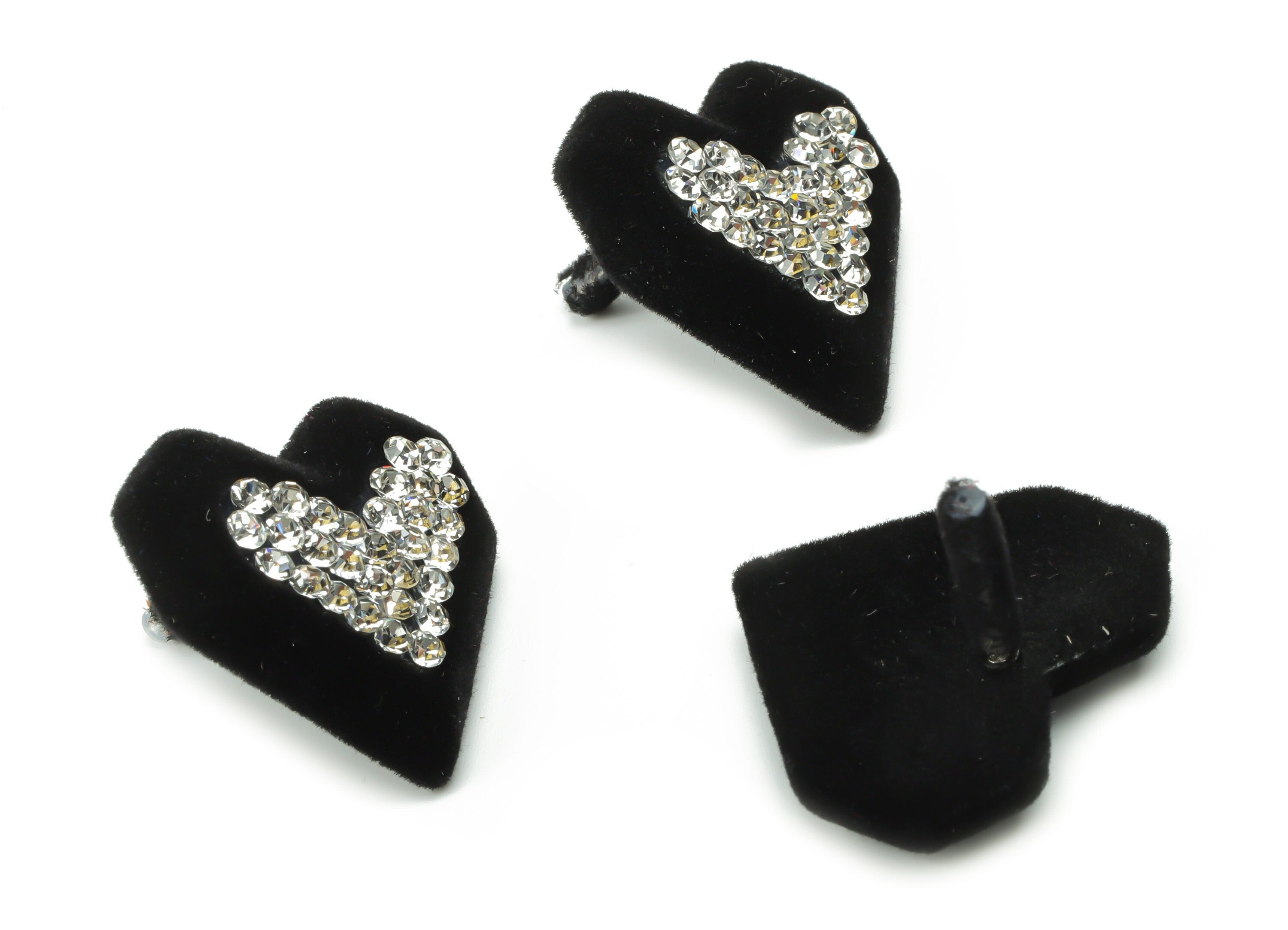 Acrylic Heart Earring Stud - Acrylic Heart Post – Imitation Silver Stud – Czech Glass - Jewelry Making Supplies – 27.9x25.3x5.2mm - AC2385 - DOMEDBAZAAR