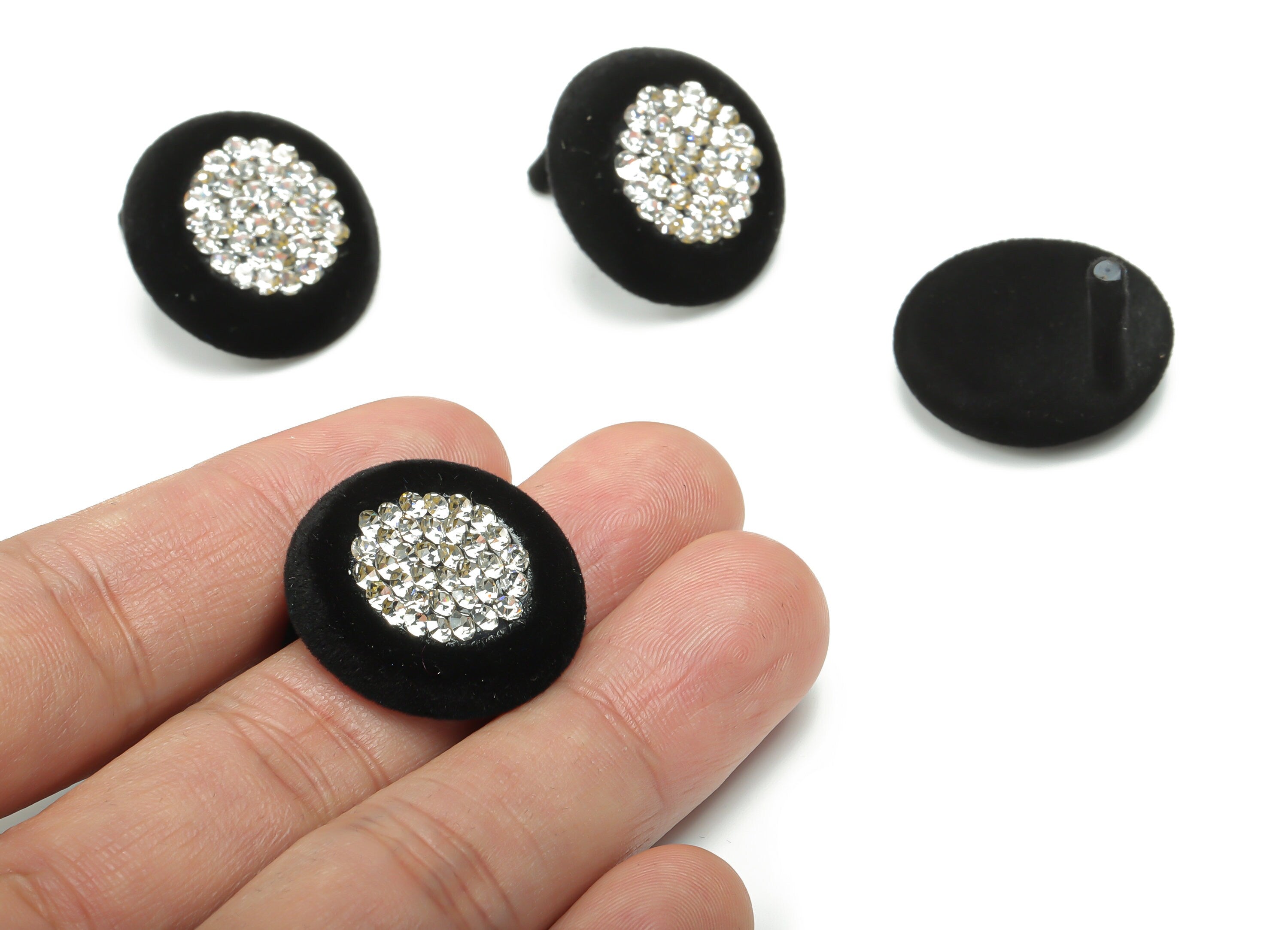 Acrylic Round Earring Stud - Acrylic Circle Post – Imitation Silver Stud – Czech Glass - Jewelry Making Supplies – 24.1x24.1x5.3mm -AC2386 - DOMEDBAZAAR