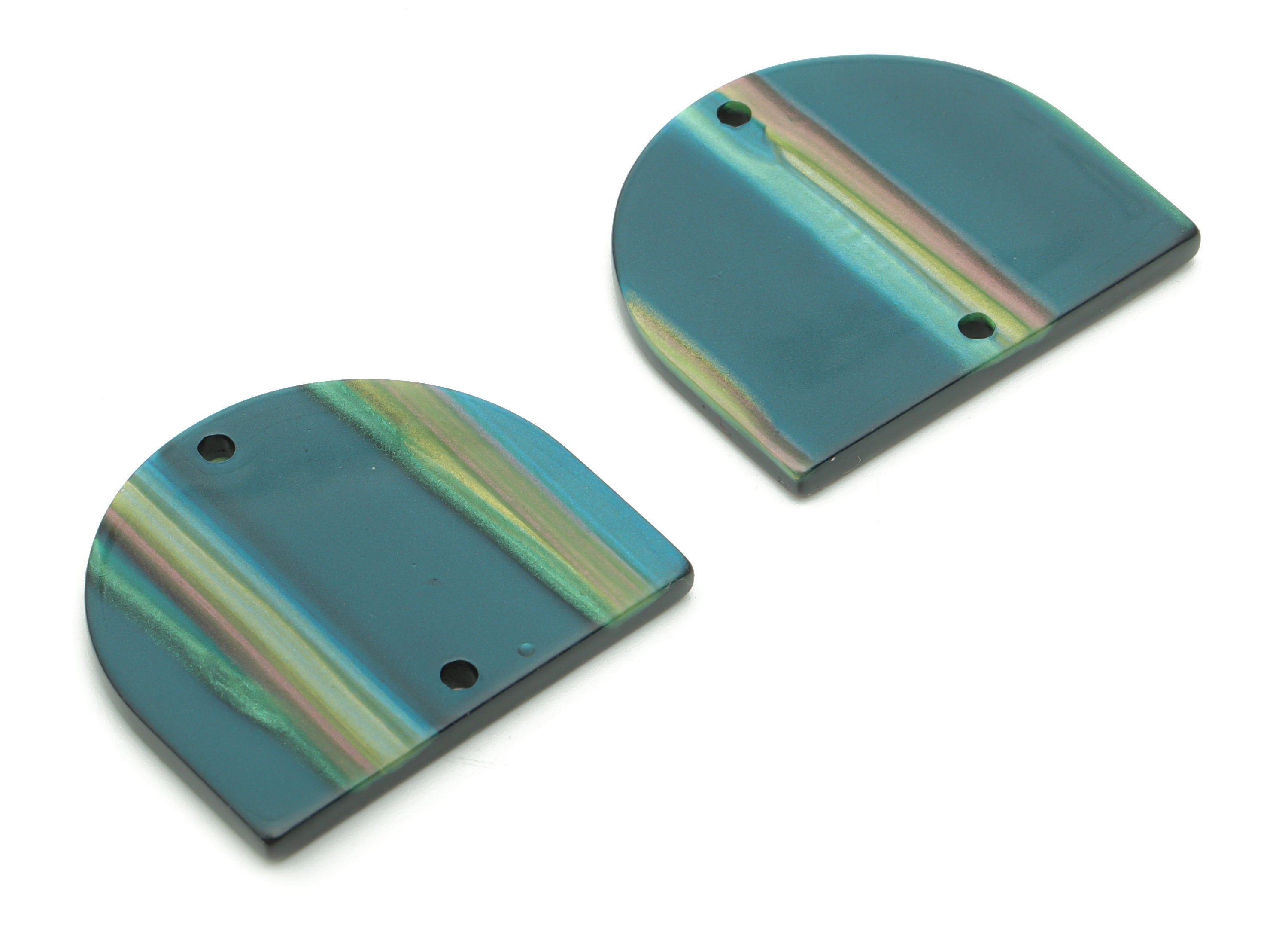 Acrylic Domed Earring Connector - Acrylic D Charms and Pendant - 2 Holes - Jewelry Supplies - Color Code:A803 - 27.7x24.2x2.5mm -AC1323-A803 - DOMEDBAZAAR