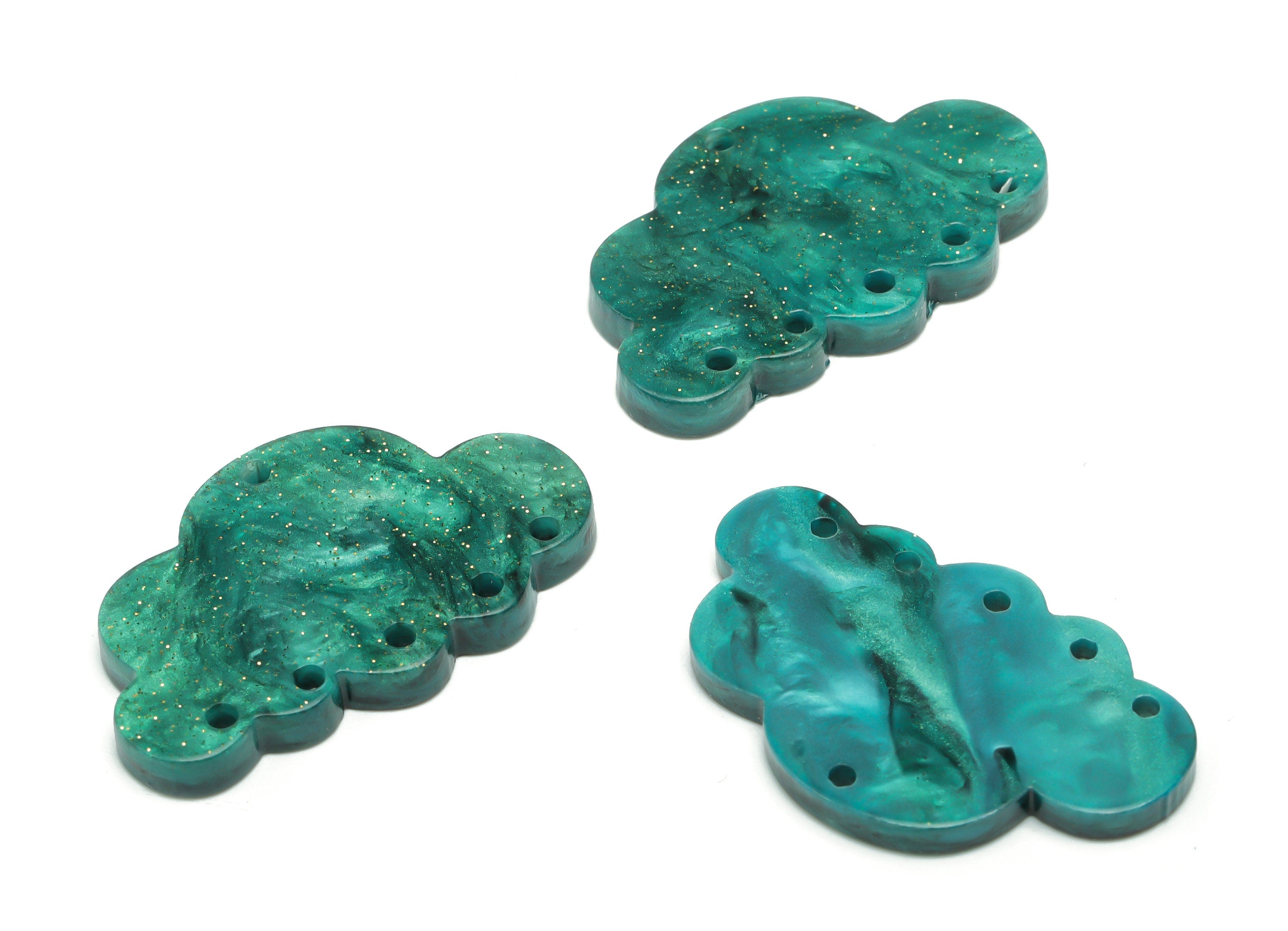 Acrylic Could Earring Connector - Acrylic Could Charms - 6 Holes - Jewelry Making Supplies - Color Code:A807 - 34.8x21.9x3.4mm - AC2396-A807 - DOMEDBAZAAR