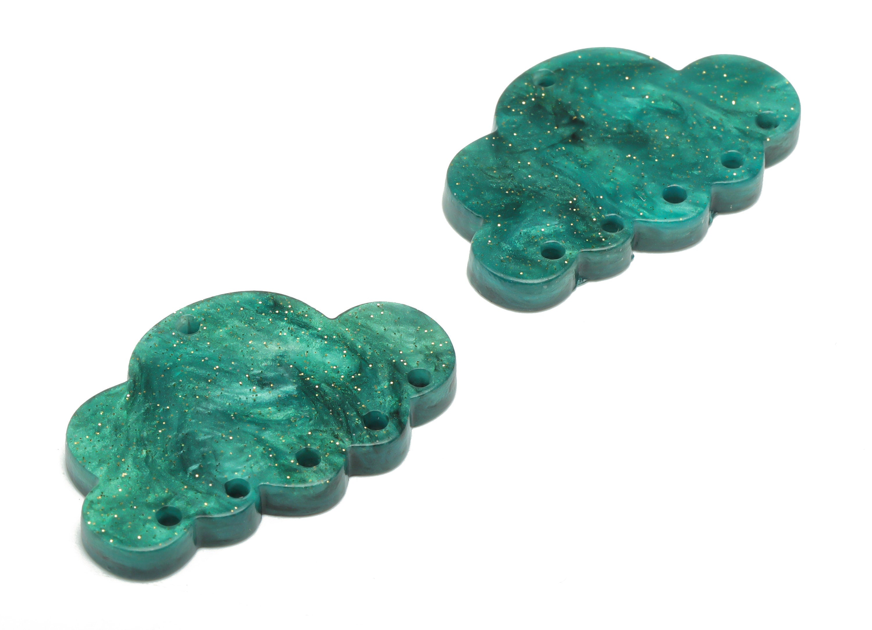 Acrylic Could Earring Connector - Acrylic Could Charms - 6 Holes - Jewelry Making Supplies - Color Code:A807 - 34.8x21.9x3.4mm - AC2396-A807 - DOMEDBAZAAR