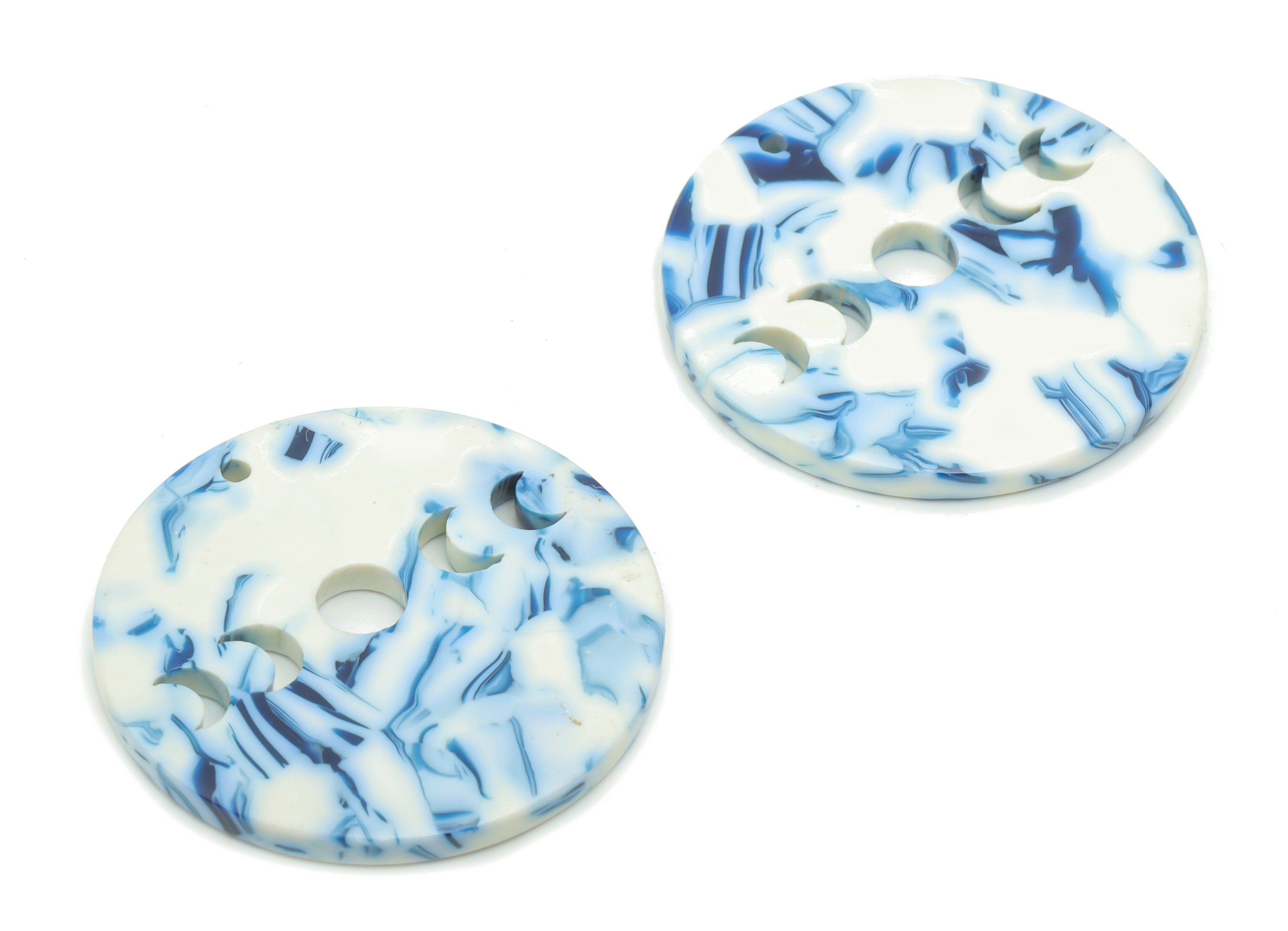 Acetate Round Earring Charms - Acetate Phases of Moon Pendant - Jewelry Making Supplies - Color Code: A806 - 29.89x29.73x2.5mm - AC2393-A806 - DOMEDBAZAAR