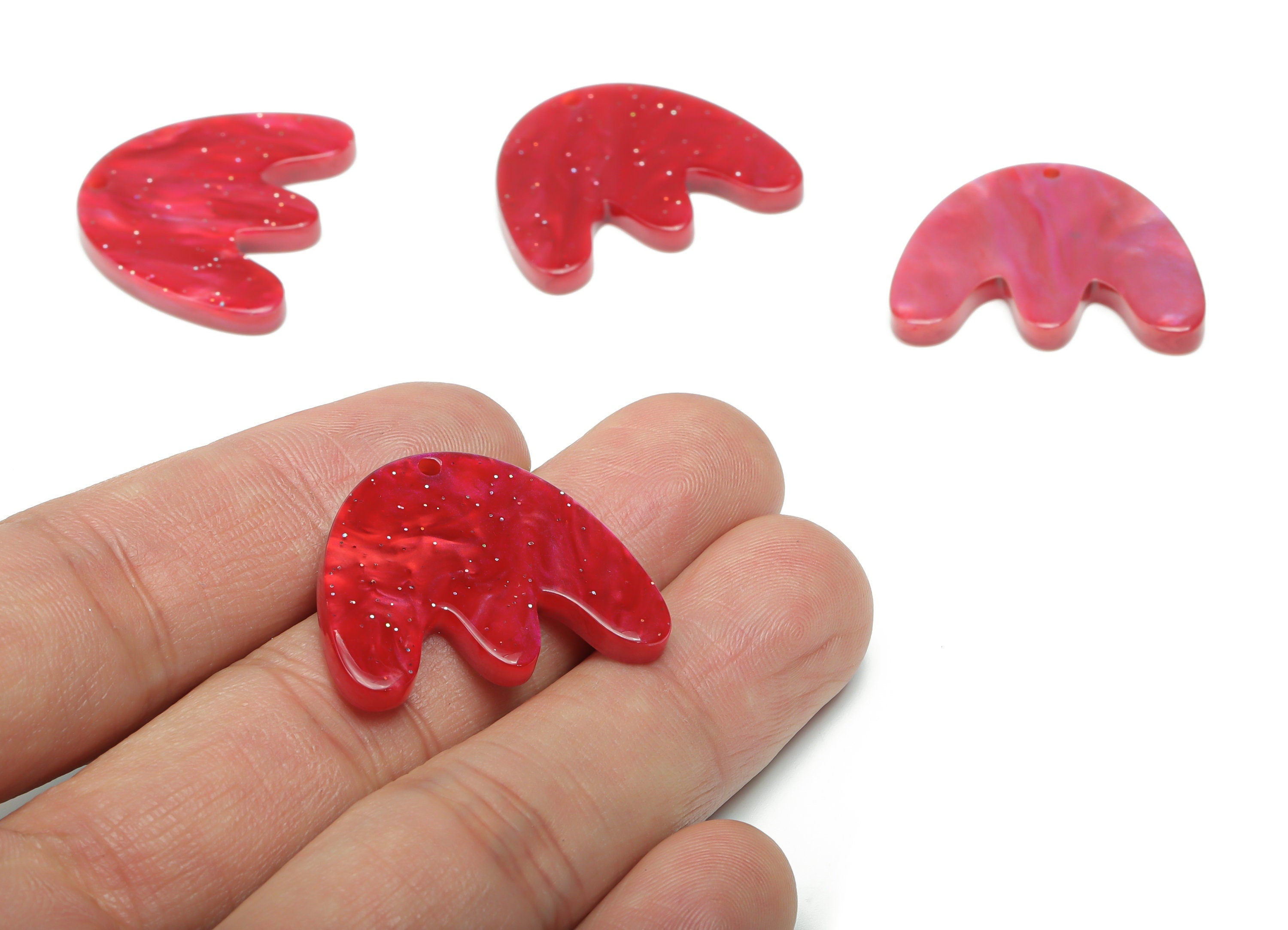 Acrylic Jellyfish E Earring Charms - Acrylic Geometry Pendant - Jewelry Making Supplies - Color Code: A799 - 28.44x23.09x2.97mm -AC2395-A799 - DOMEDBAZAAR