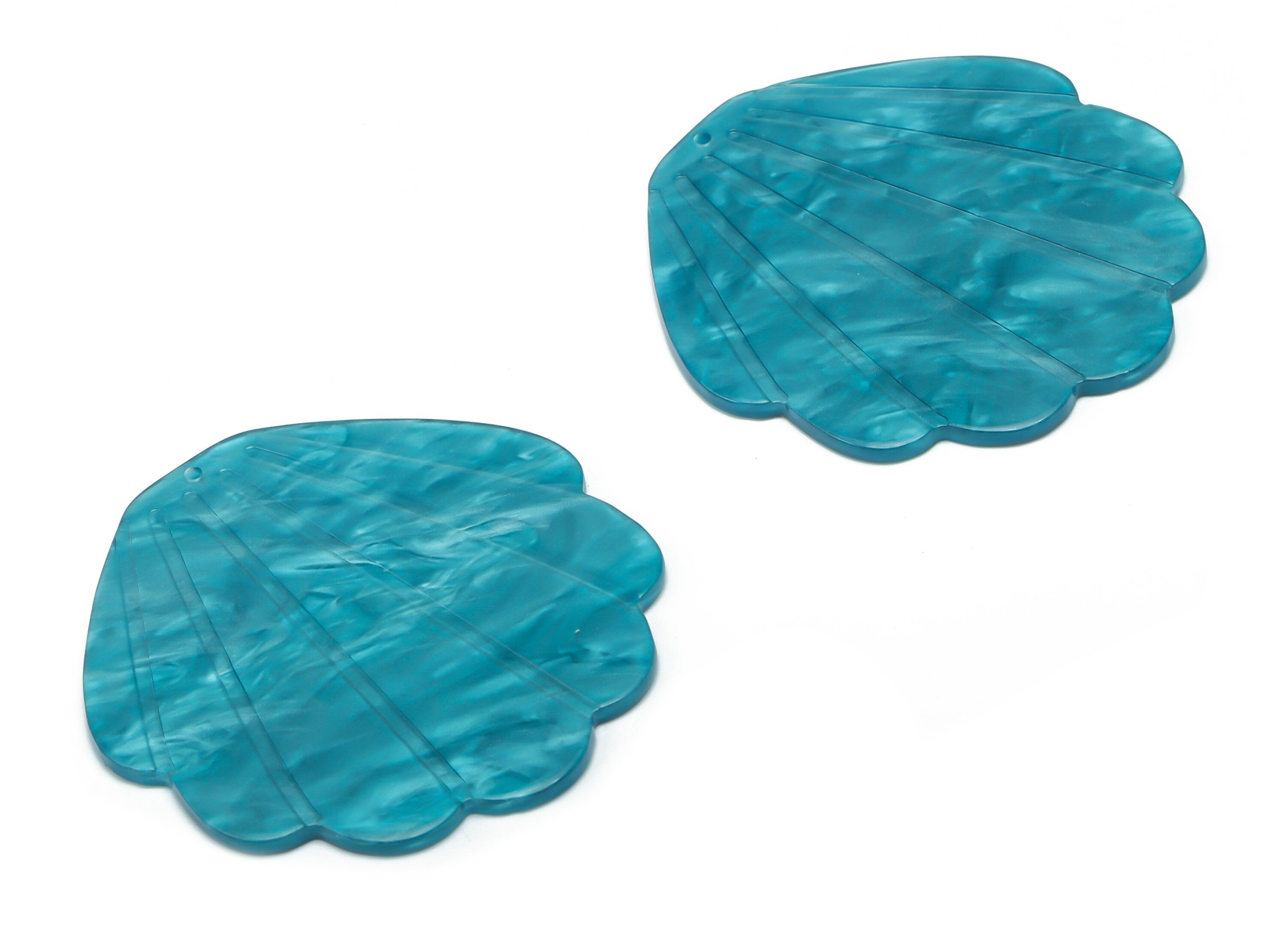 Acrylic Shell Earring Charms - Acrylic Shell Pendant - Jewelry Making Supplies - Color Code: A794 - 50.11x47.94x2.44mm - AC2388-A794 - DOMEDBAZAAR