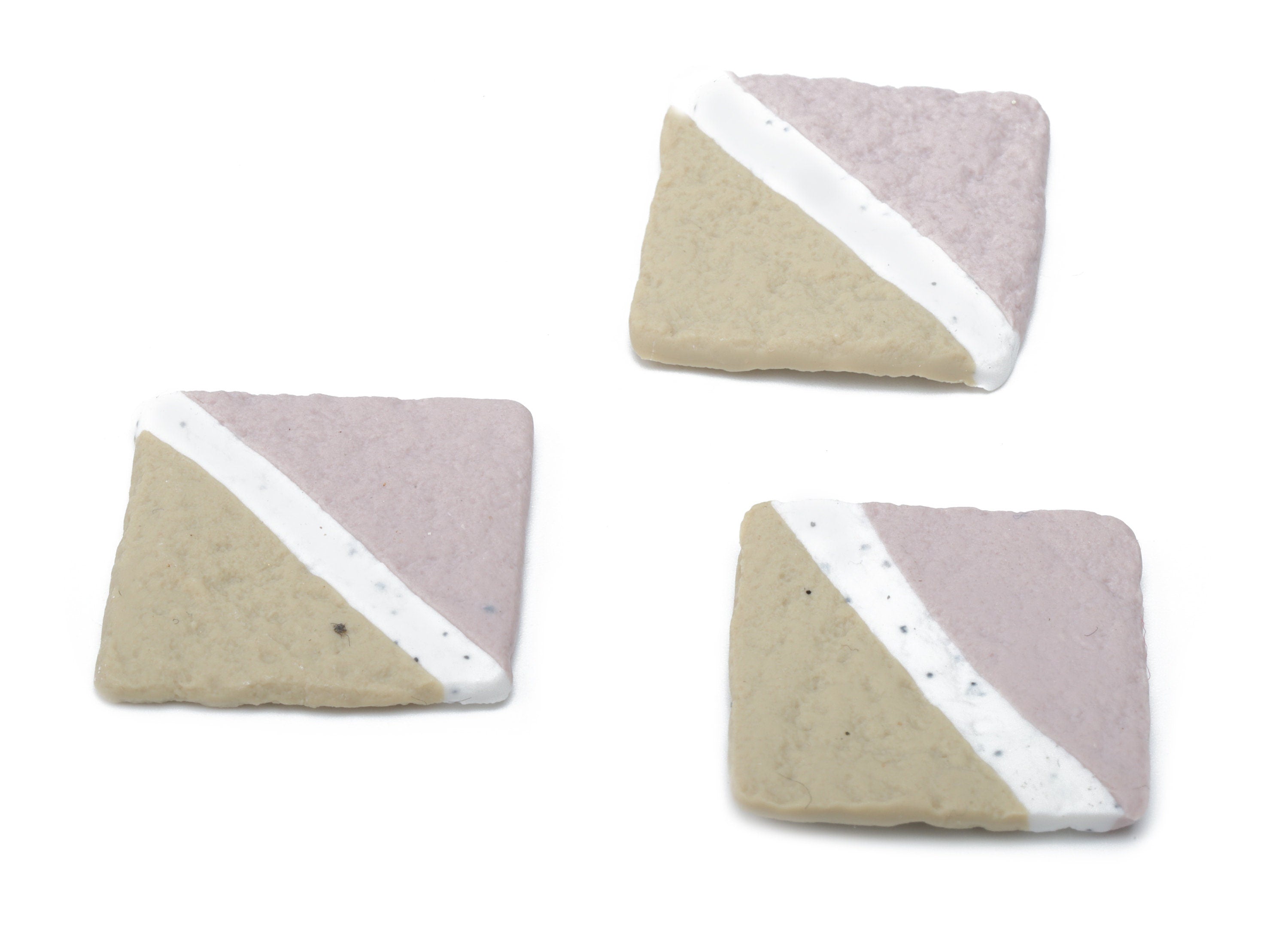 Polymer Clay Hammered Square Earring Charms - Polymer Clay Square Pandant - Jewelry Handmade Making - 20.68x20.68x2.4mm - PC2321 - DOMEDBAZAAR