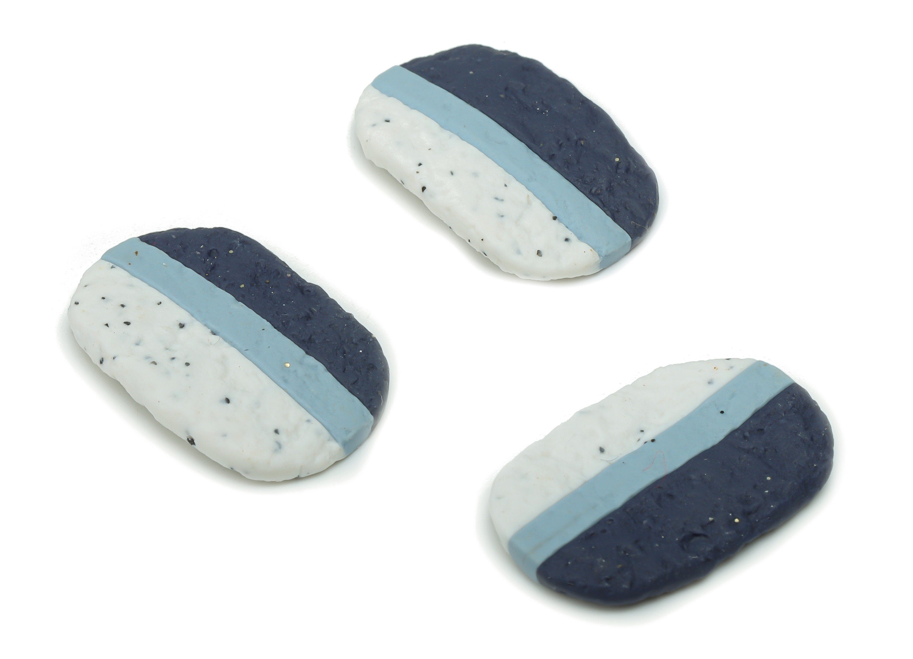 Polymer Clay Hammered Oval Earring Charms - Polymer Clay Oval Pandant - Jewelry Handmade Making - 22.41x14.59x2.31mm - PC2326 - DOMEDBAZAAR