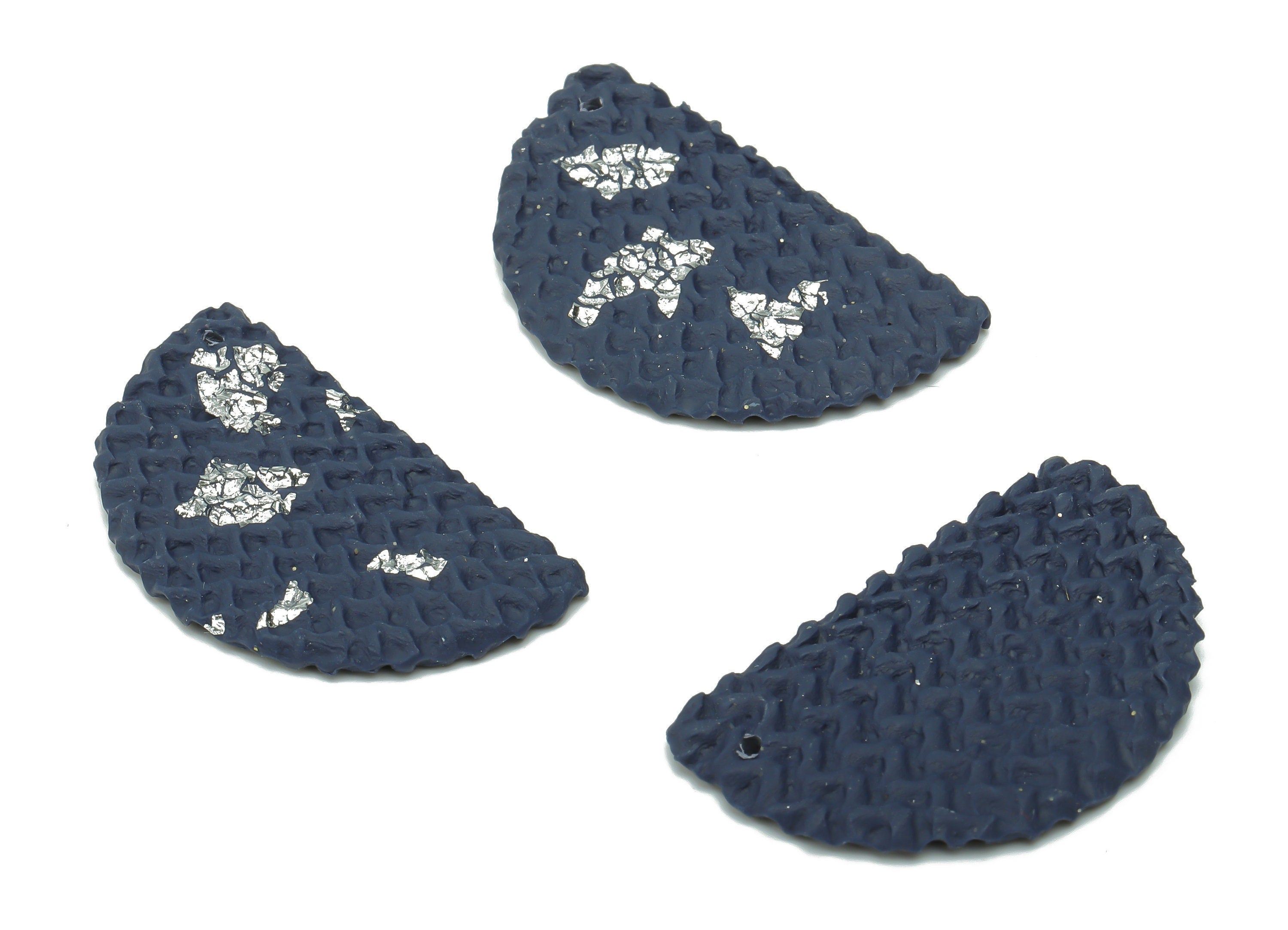 Polymer Clay Waves Semicircle Earring Charms - Polymer Clay Half Moon Pandant - Jewelry Handmade Making - 36.83x23.07x2.6mm - PC2323 - DOMEDBAZAAR