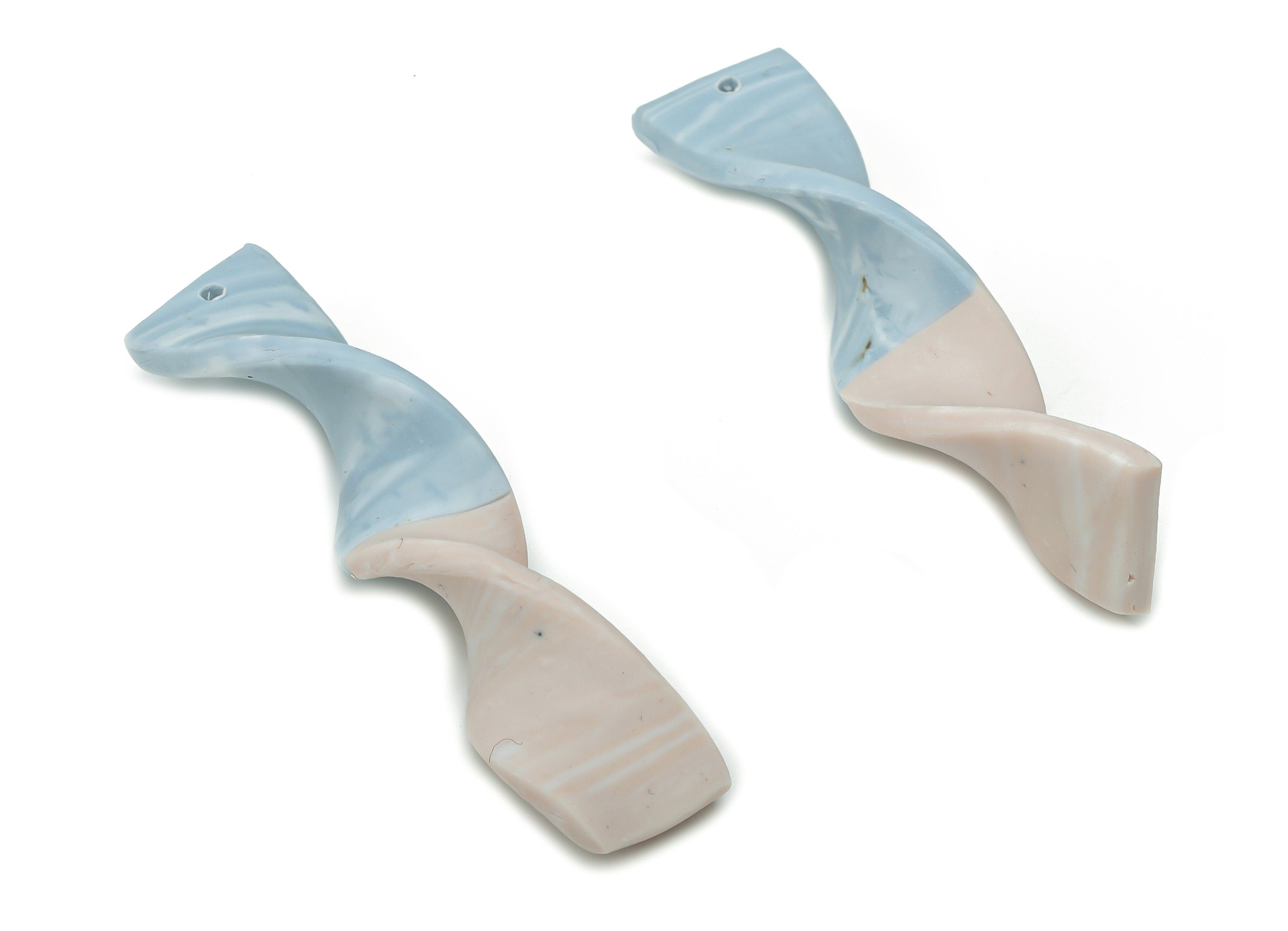 Polymer Clay Wave Knot Earring Charms - Polymer Clay Wave Knot Pandant - Fusilli Charm - Jewelry Handmade - 50.46x12.01x2.52mm - PC2310 - DOMEDBAZAAR