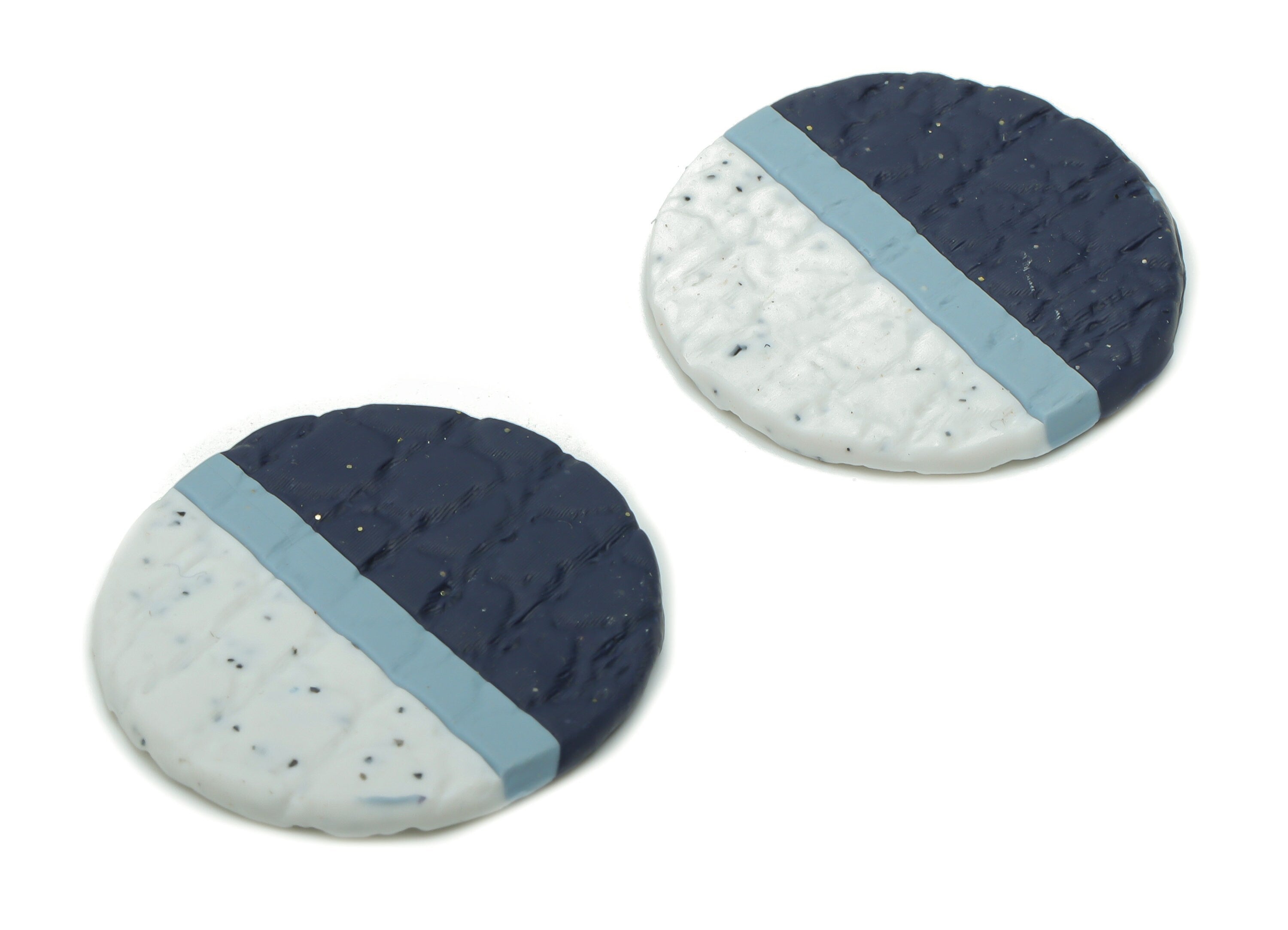 Polymer Clay Round Earring Charms - Polymer Clay Circle Pandant - Jewelry Handmade Making - 27.34x26.68x2.5mm - PC2319 - DOMEDBAZAAR