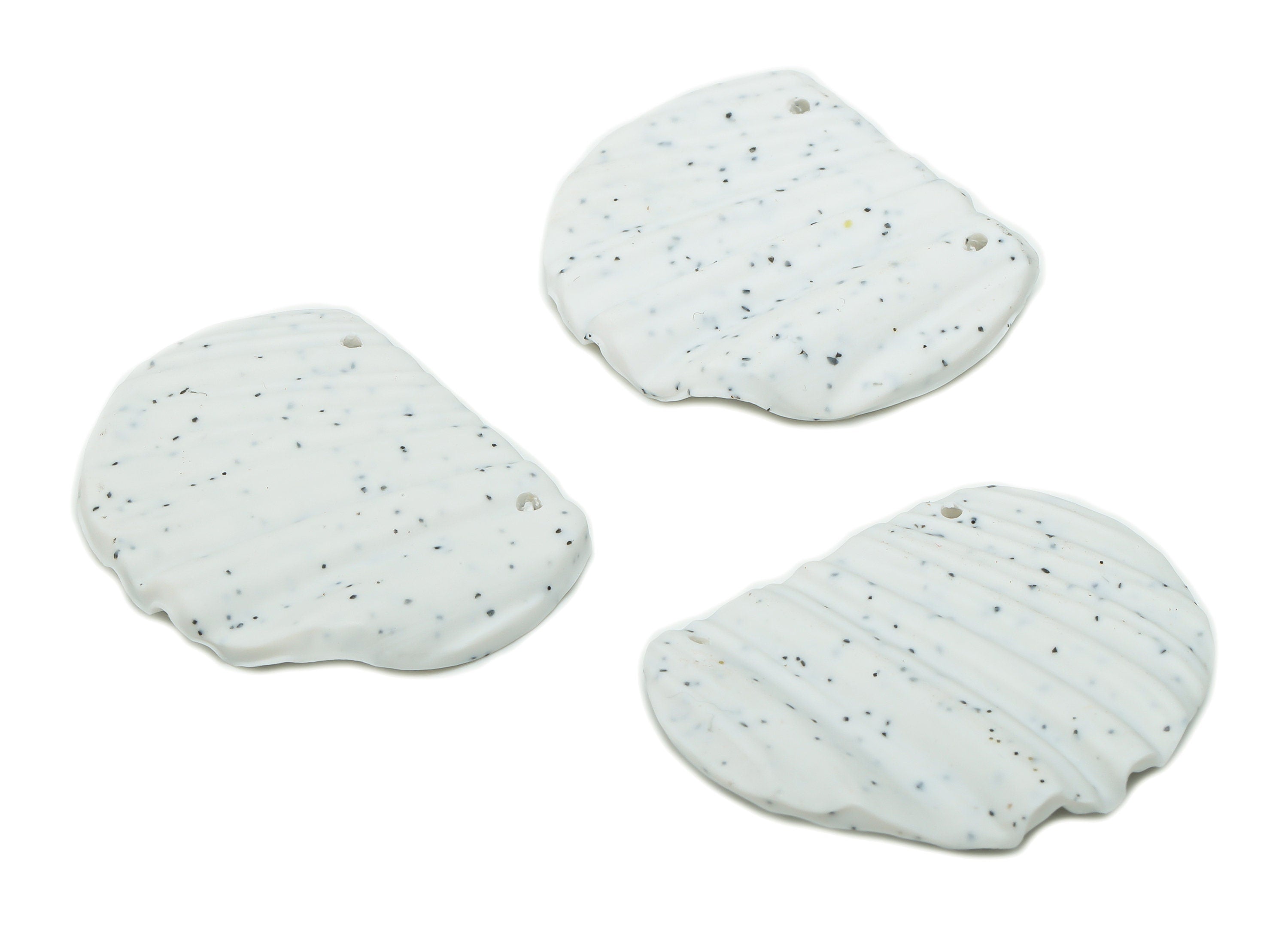 Polymer Clay Shell Domed Earring Connector - Polymer Clay Semicircle Charms and Pendant - Jewelry Handmade Making - 32.78x25.27x4mm - PC2333 - DOMEDBAZAAR